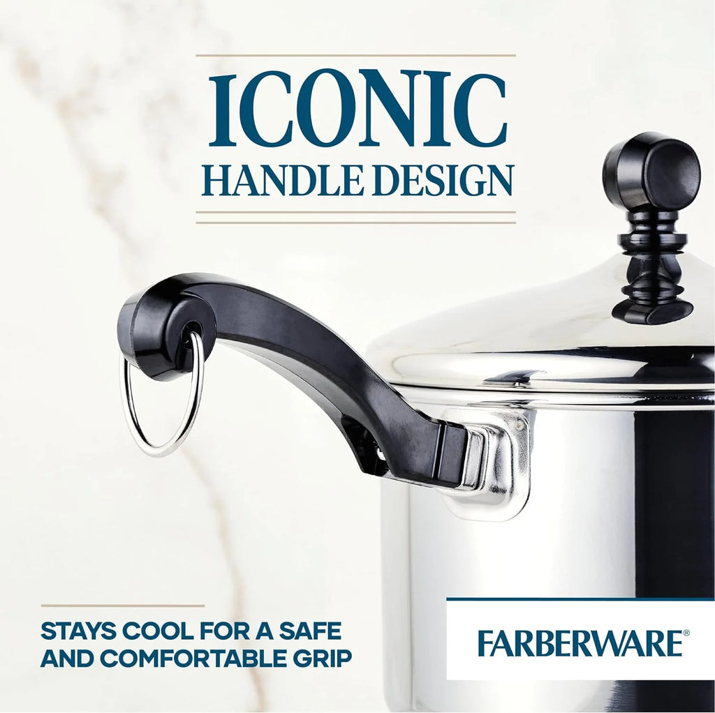 Farberware Classic Stainless Steel Saucepan with Lid, 3 Quart E8869