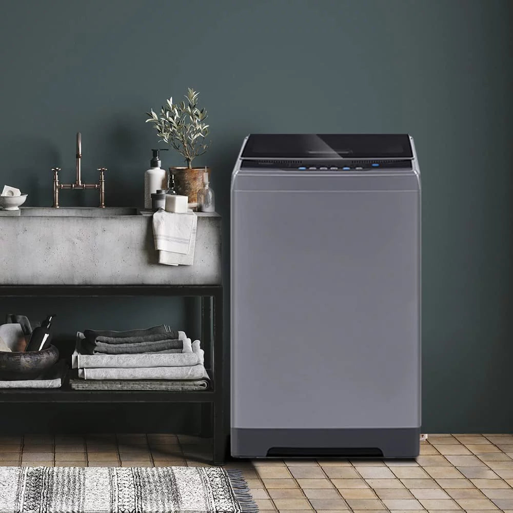 Comfee 1.6 Cu.ft Portable Washing Machine with Wheels, 6 Wash Programs, Magnetic Gray D938743