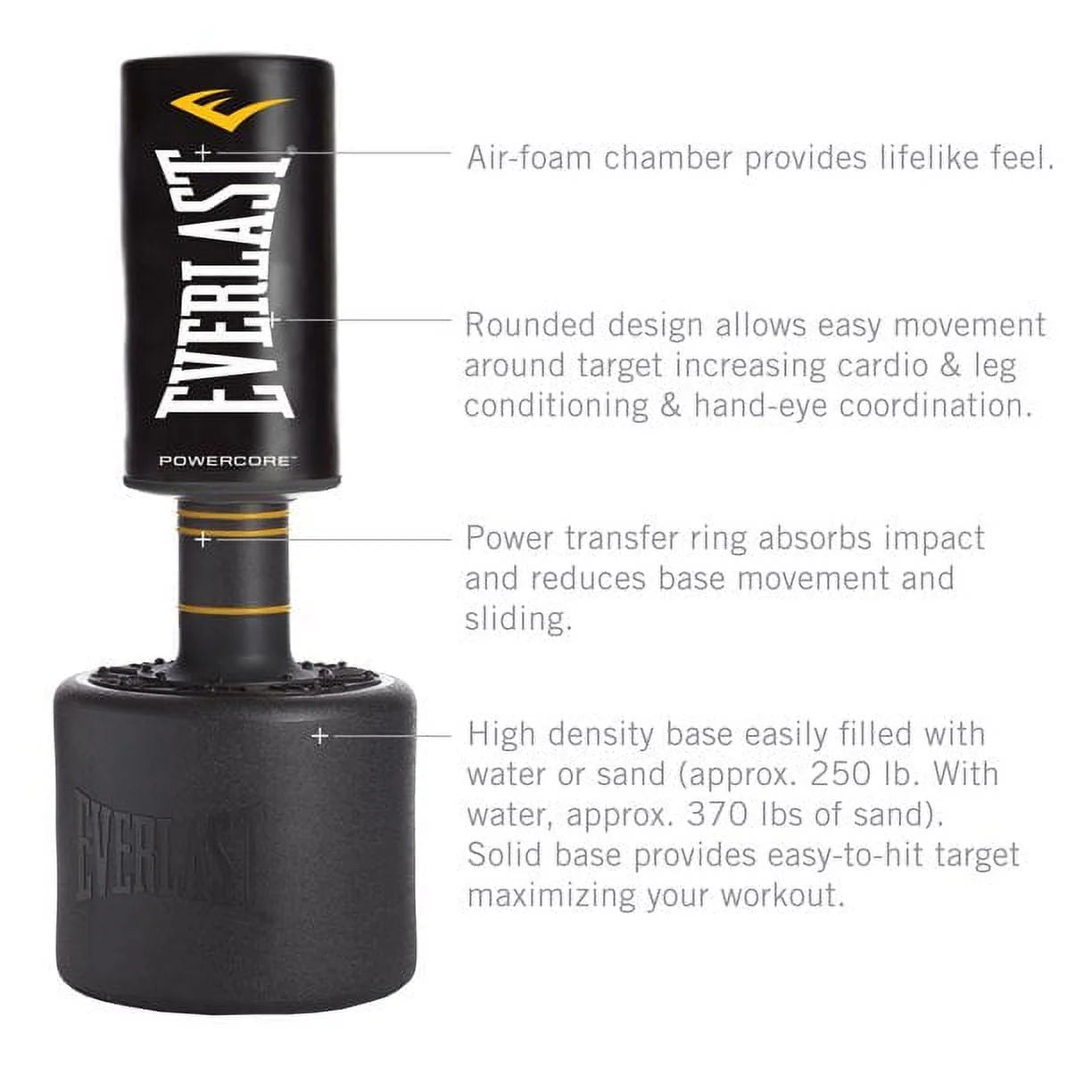 Everlast Powercore Free Standing Heavy Duty Training Bag J52880