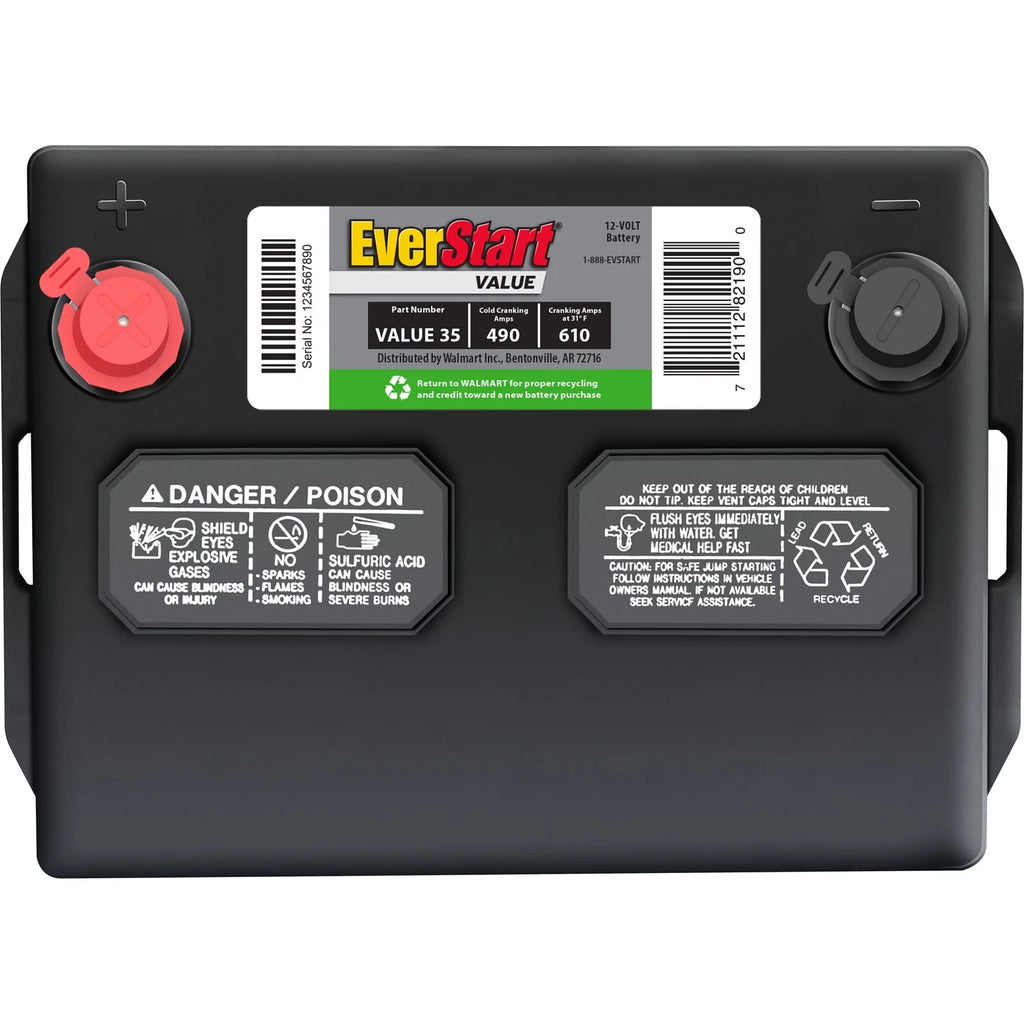 EverStart Value Lead Acid Automotive Battery Group Size 35 12 Volt 490 CCA W67739