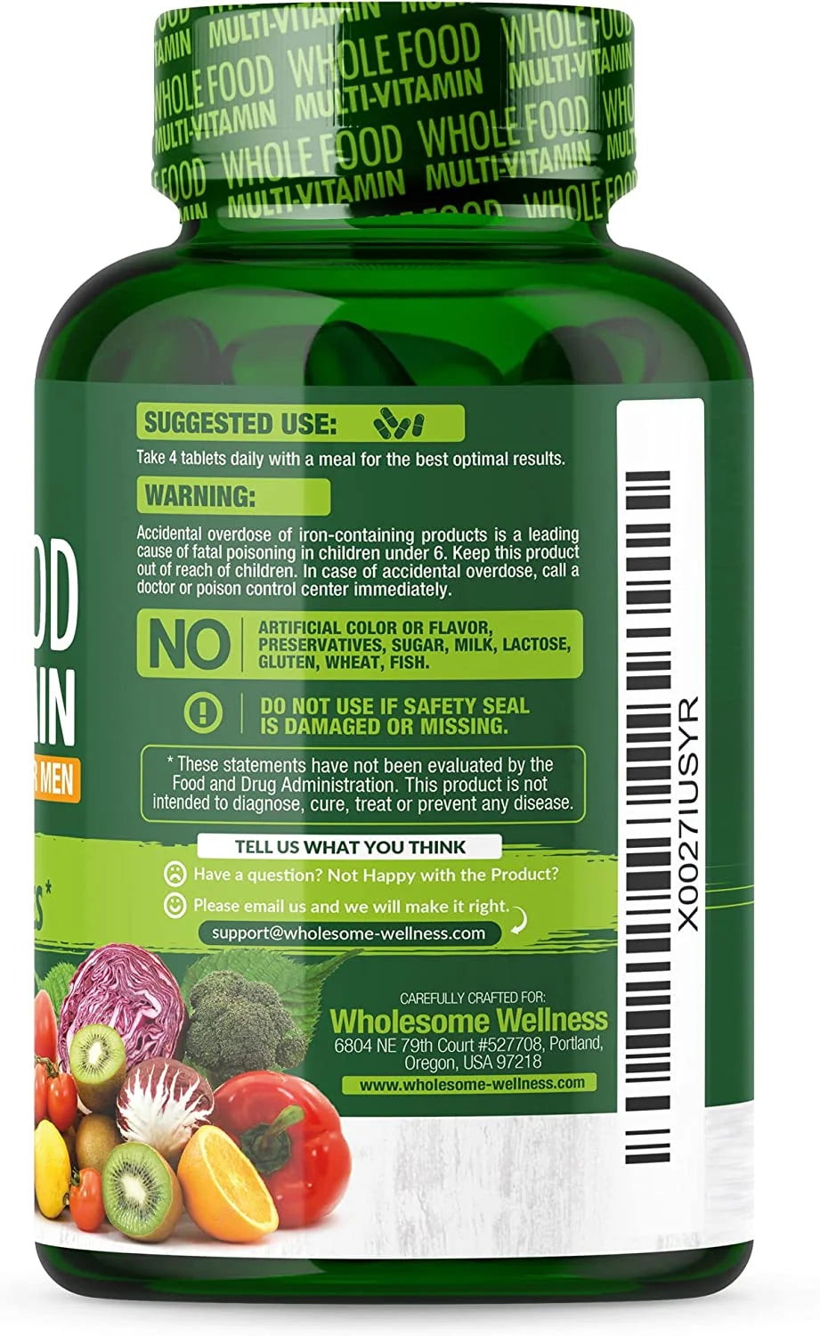 Whole Food Multivitamin for Men - Vegan, 120 Tablets Z318321