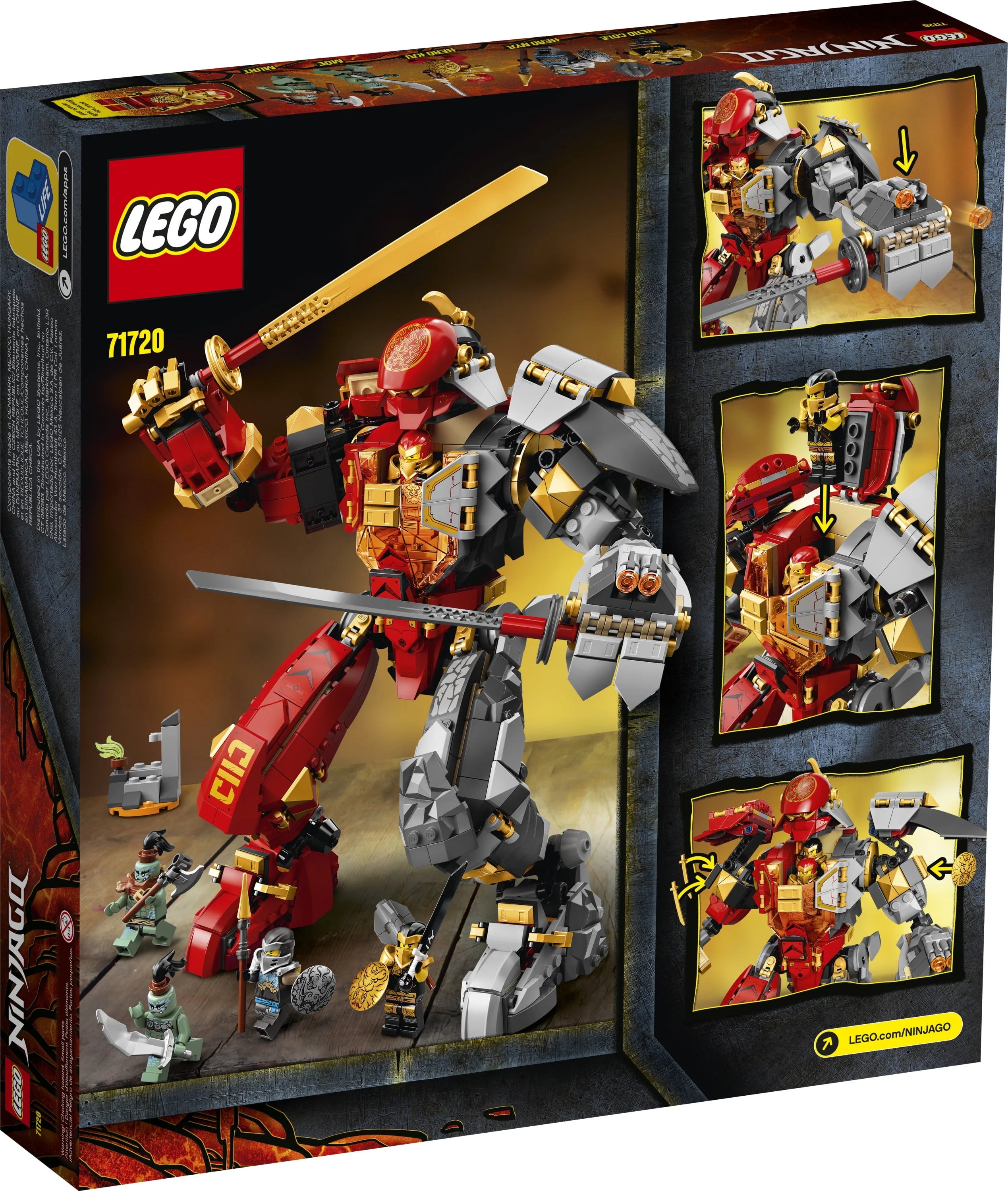 LEGO NINJAGO Fire Stone Mech 71720 Building Toy for Kids Age 9+ C7833