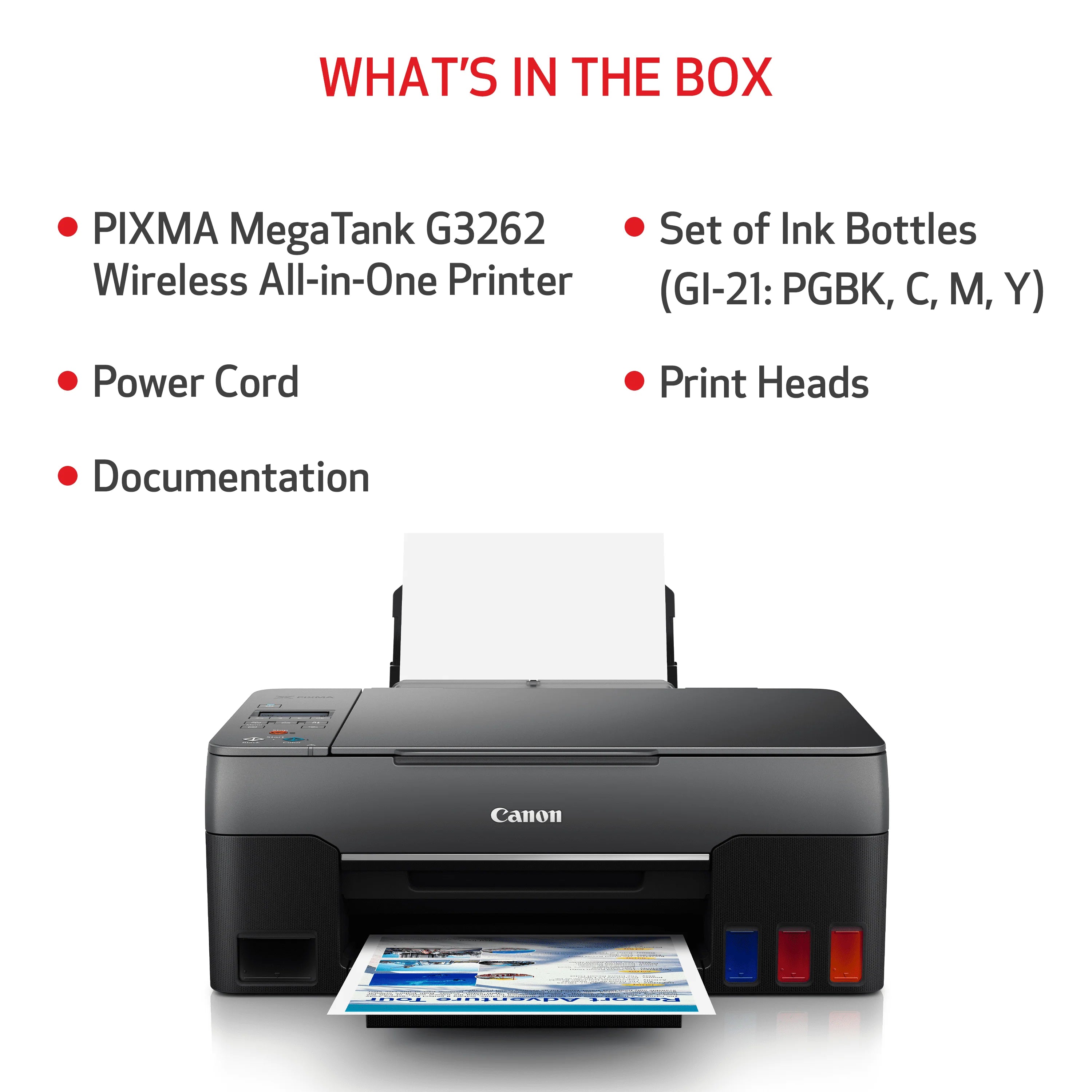 Canon PIXMA G3262 Wireless MegaTank All-In-One Printer T348335