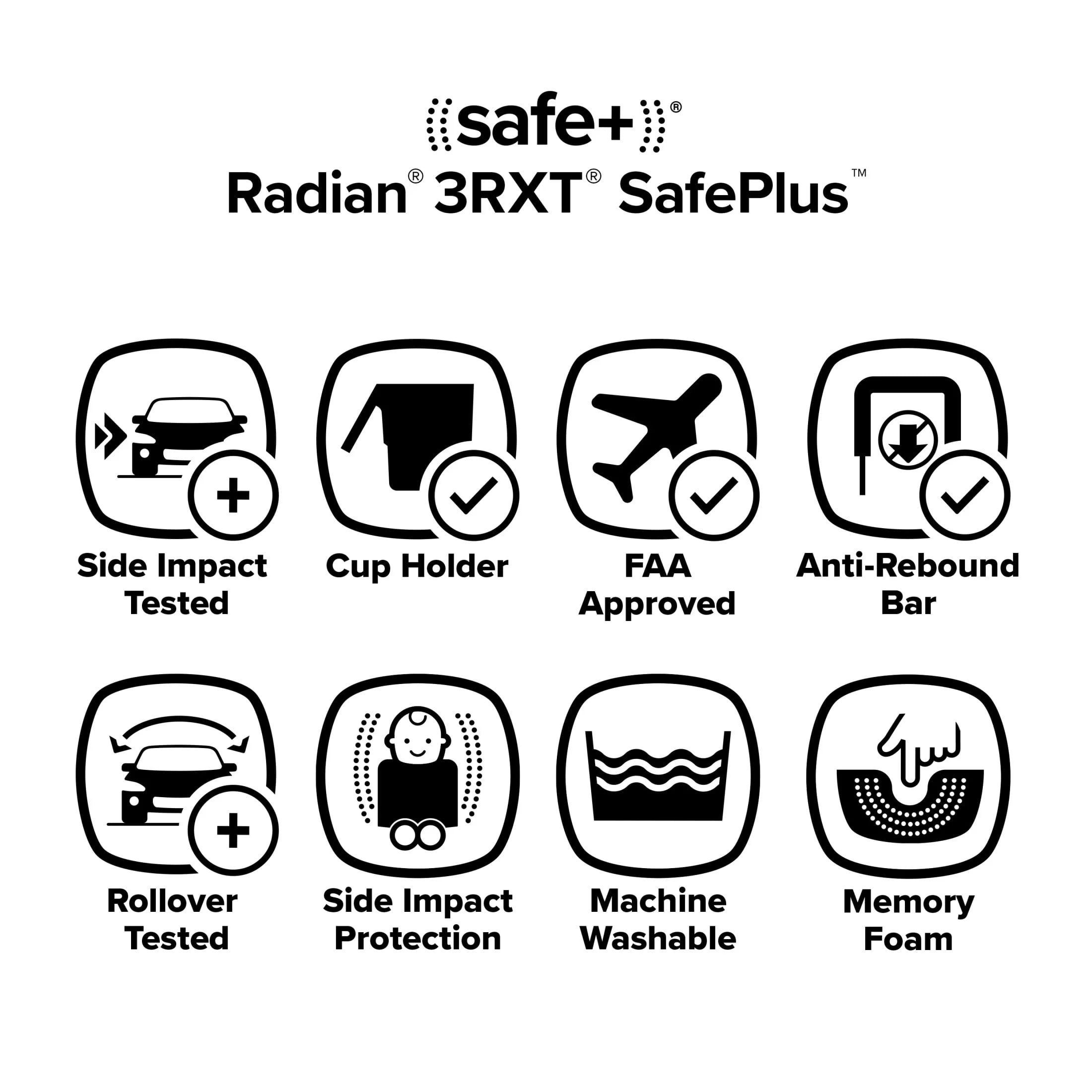 Diono Radian 3QXT SafePlus All-in-One Convertible Car Seat, Red B871