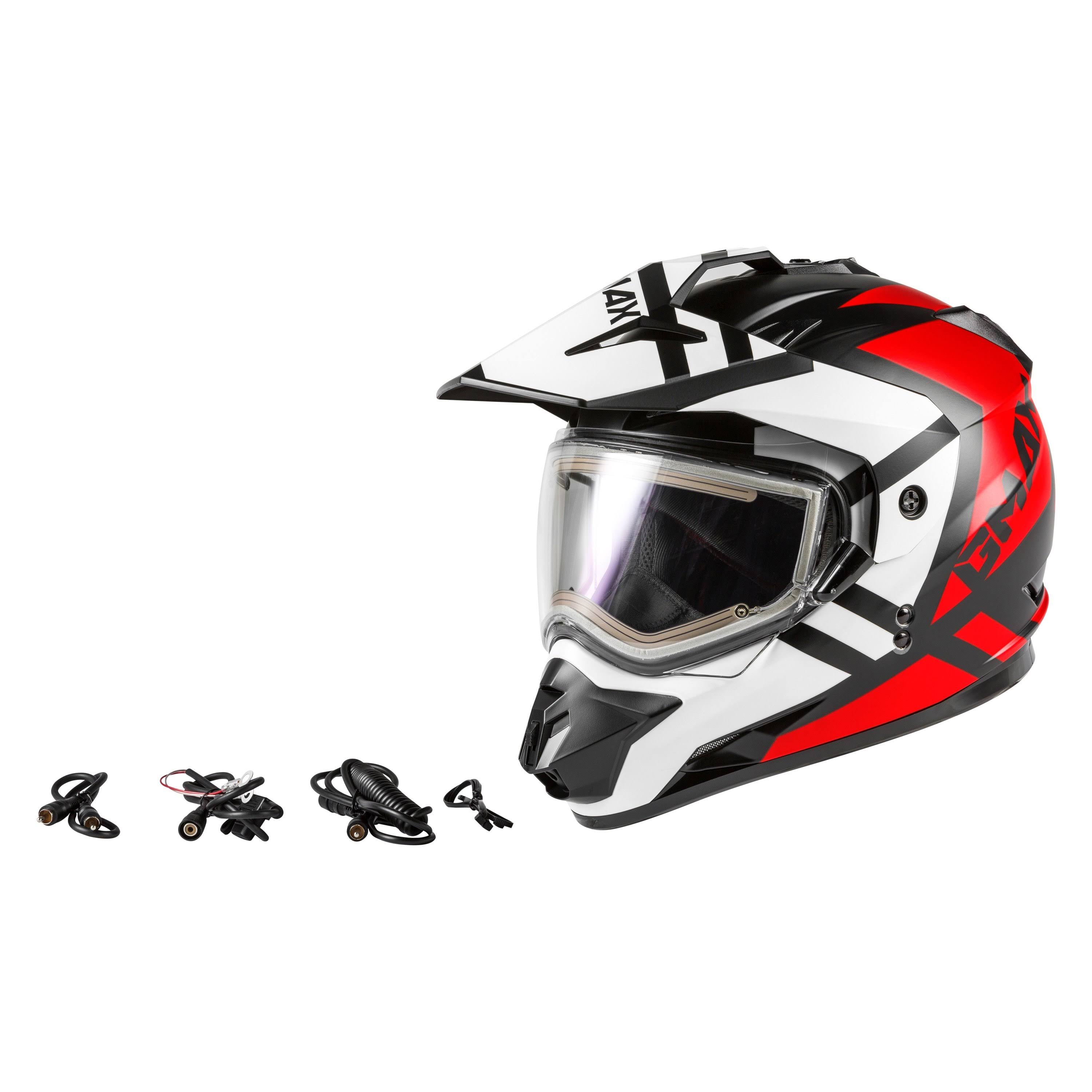 GMAX GM-11S ELEC.SHIELD Snow Helmet Trapper Matte Blk/Red/White XL G4112077