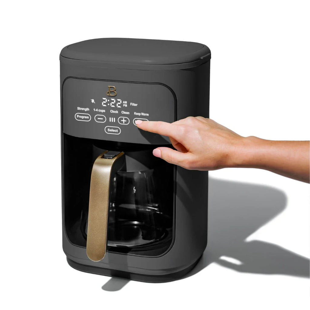 Beautiful 14-Cup Programmable Drip Coffee Maker with Touch Display, White Icing by Drew Barrymore F83994