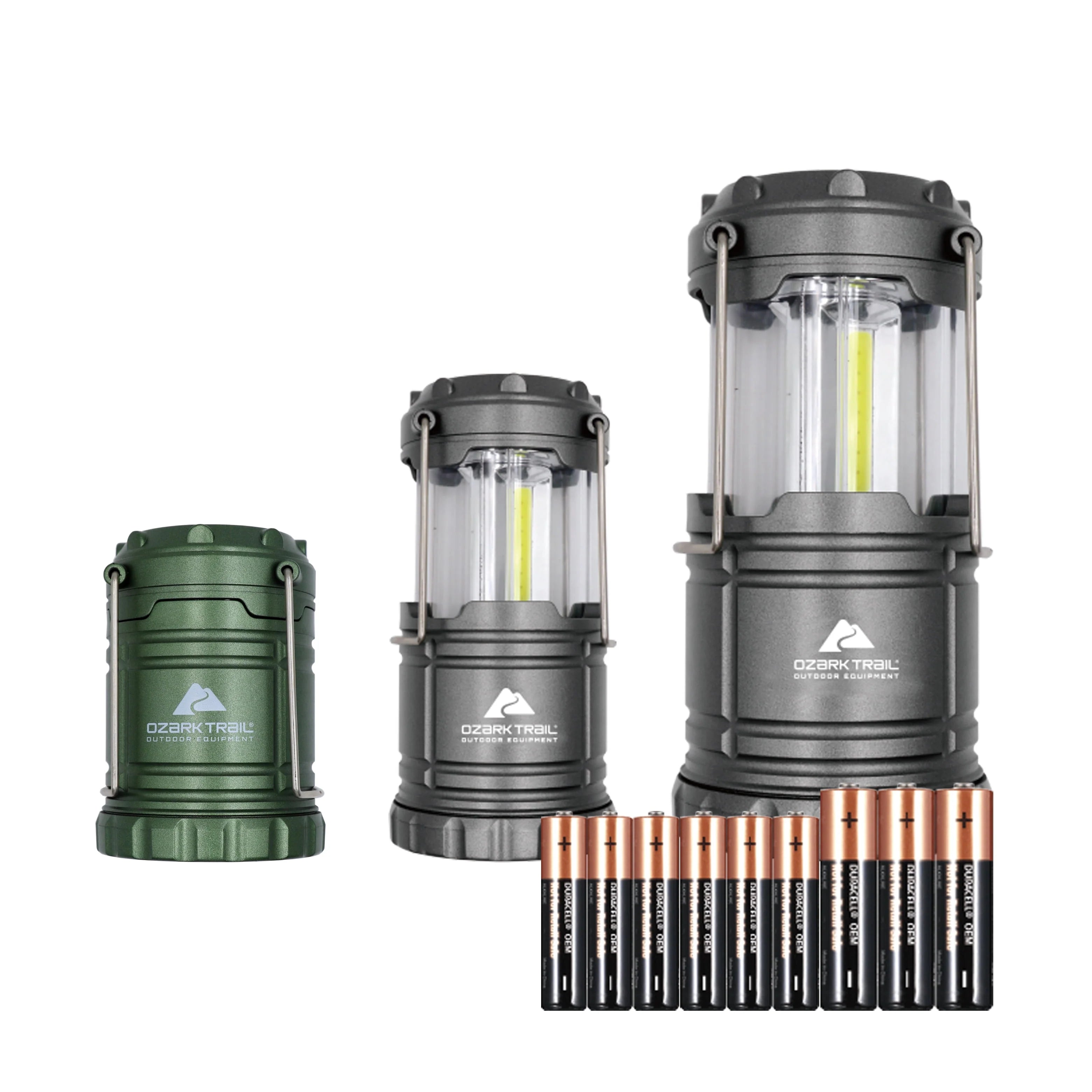 Ozark Trail 3 Pack LED Camping Lanterns with AAA & AA Batteries S591245