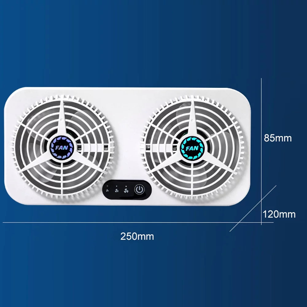 Htovila Car Exhaust Fan USB Circulation Ventilator with 3 Adjustable Wind Speed G2044