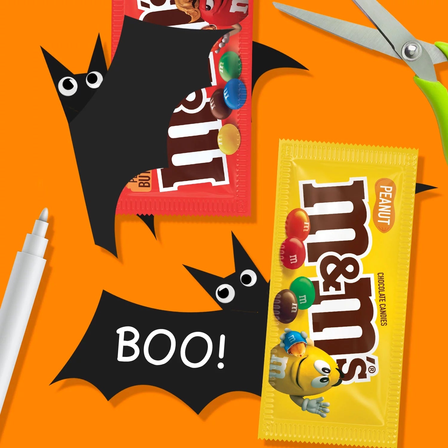 M&M's Full Size Halloween Chocolate Candy Bars 18ct Box E99576