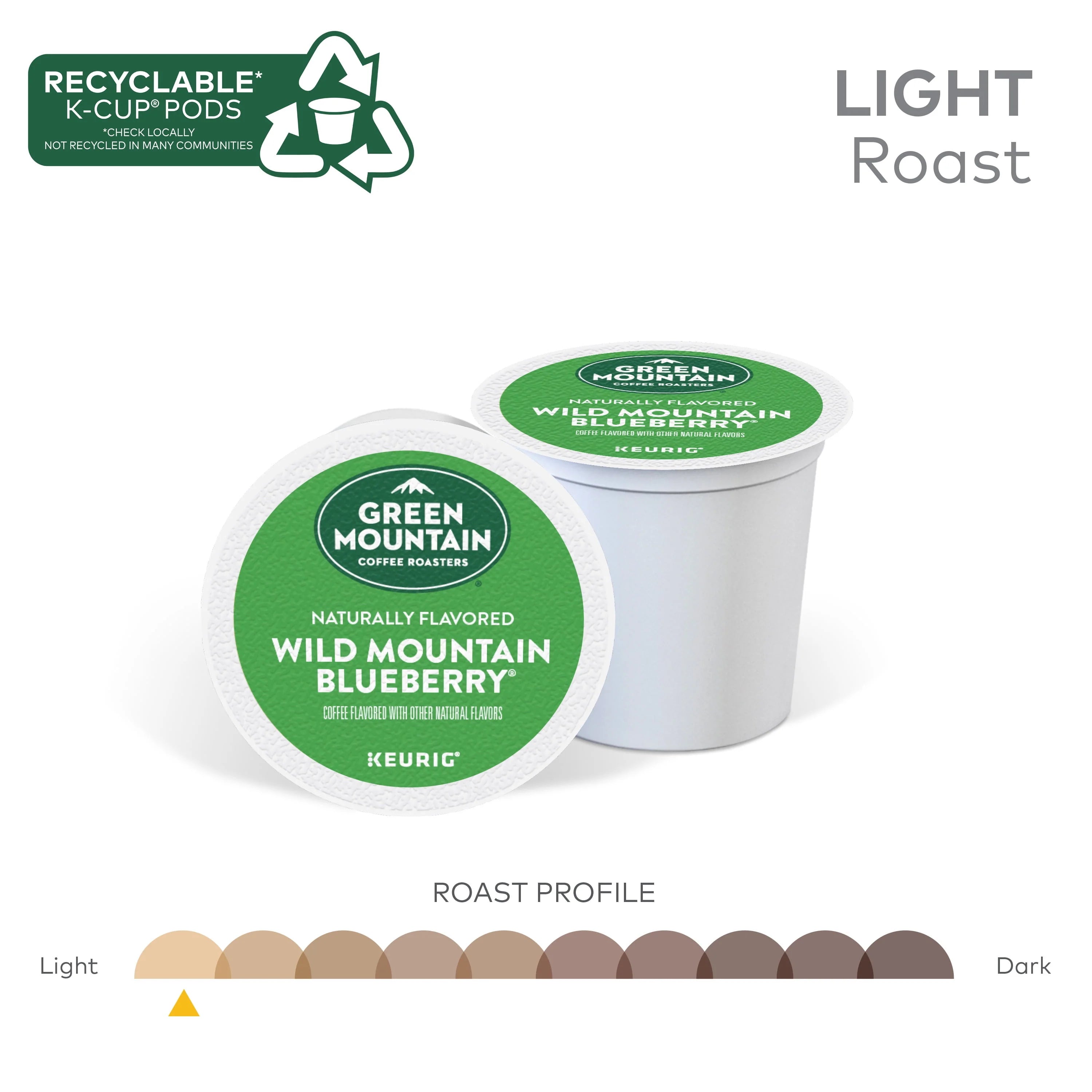 Green Mountain Coffee Roasters Wild Mountain Blueberry Light Roast K-Cup Pods, 24 Count N809599