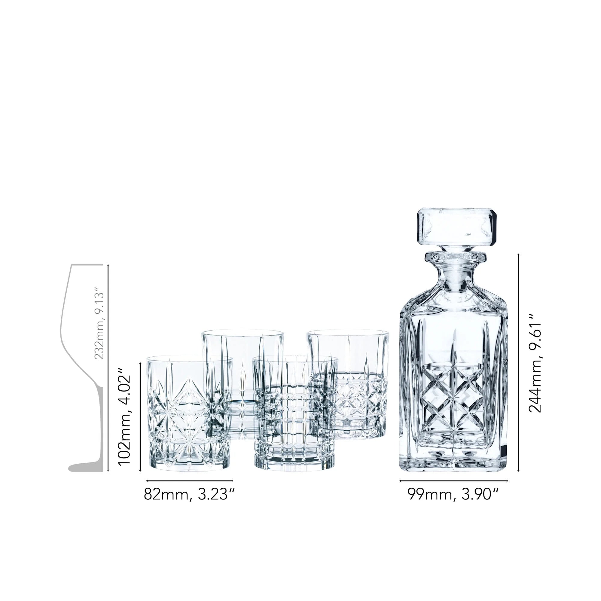Nachtmann Highland 5-Piece Decanter and Whiskey Glass Set E537