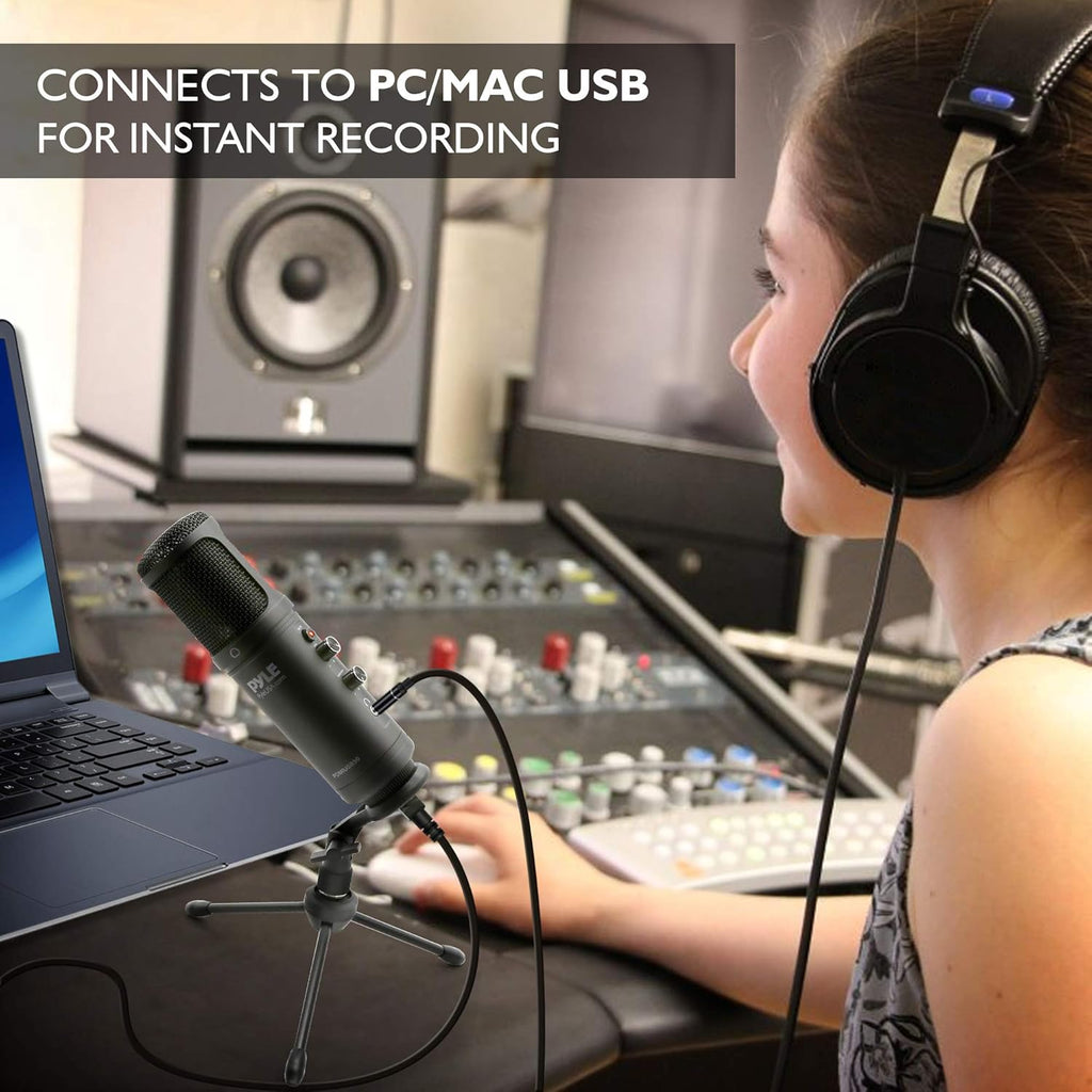 Pyle PDMIUSB50 USB Condenser Microphone with Tripod Stand, 2 Pack B738508