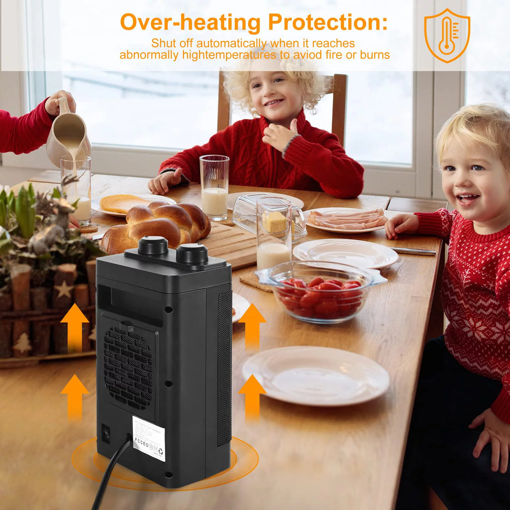 Portable Electric Space Heater 1500-Watt Ceramic Oscillating for Indoor Use T1914