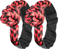 AZAMIA Synthetic Winch Rope, 3/8 x 95' 25000 LBs 12 Strands Red & Black Winch Line Cable Rope with Hook and Premium Black Protective Sleeve Universal Fits 4WD Off Road Vehicle ATV UTV SUV Truck Jeep