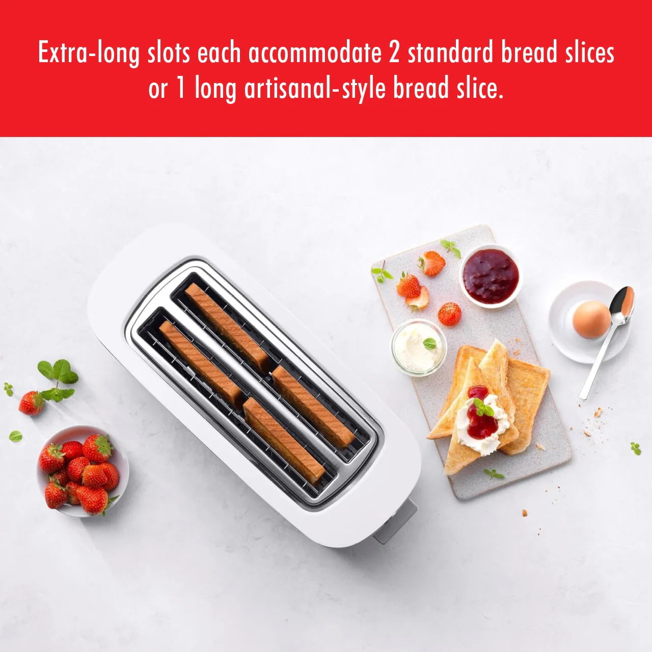 ZWILLING® Enfinigy Cool Touch 4-Slice Long Slot Toaster, Silver Z449154