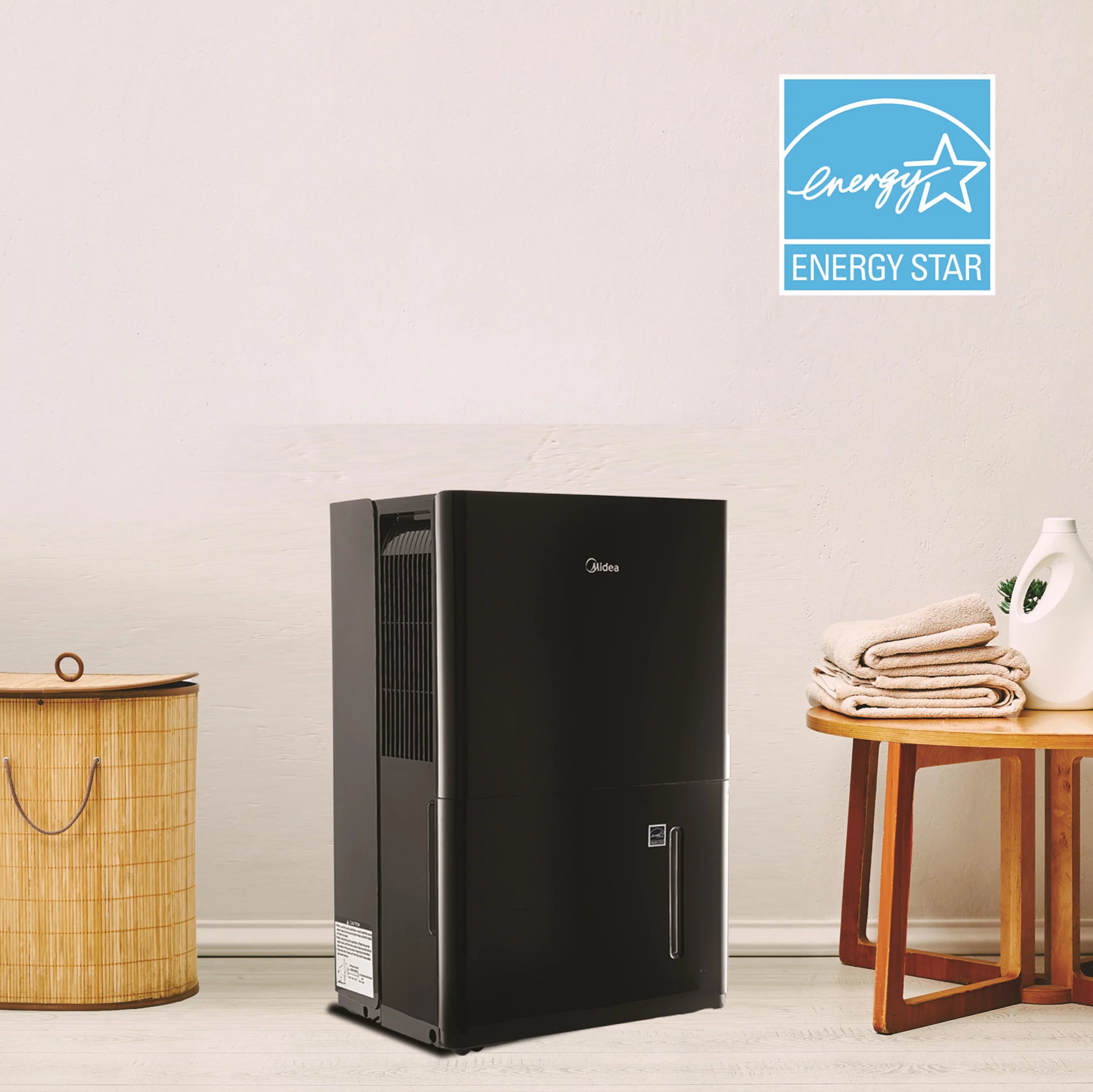 Midea 50-Pint Smart Dehumidifier with Pump, Energy Star, Black D8870