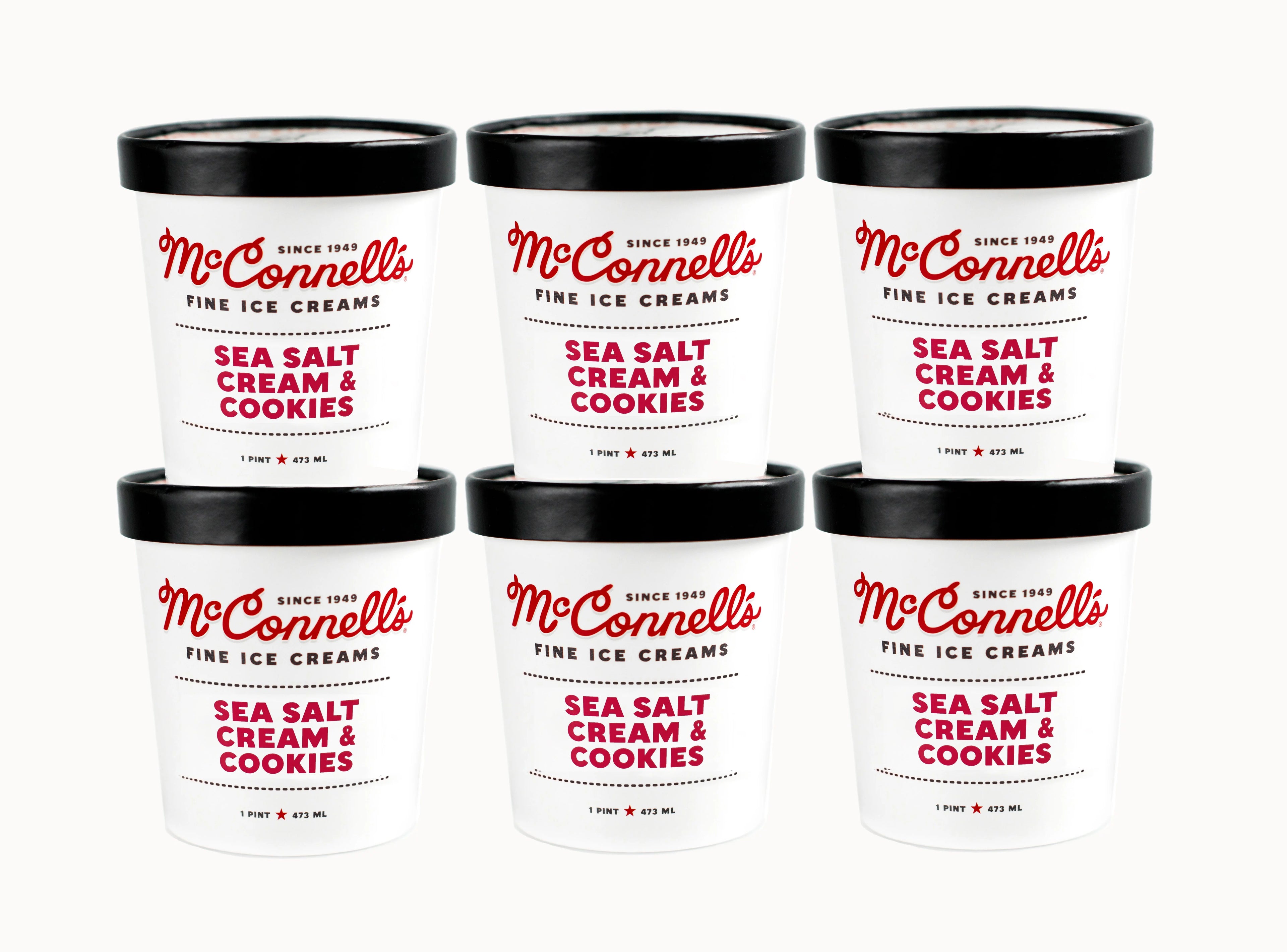 McConnell's, Sea Salt Cream & Cookies Ice Cream, 16 oz. (6 Ct)