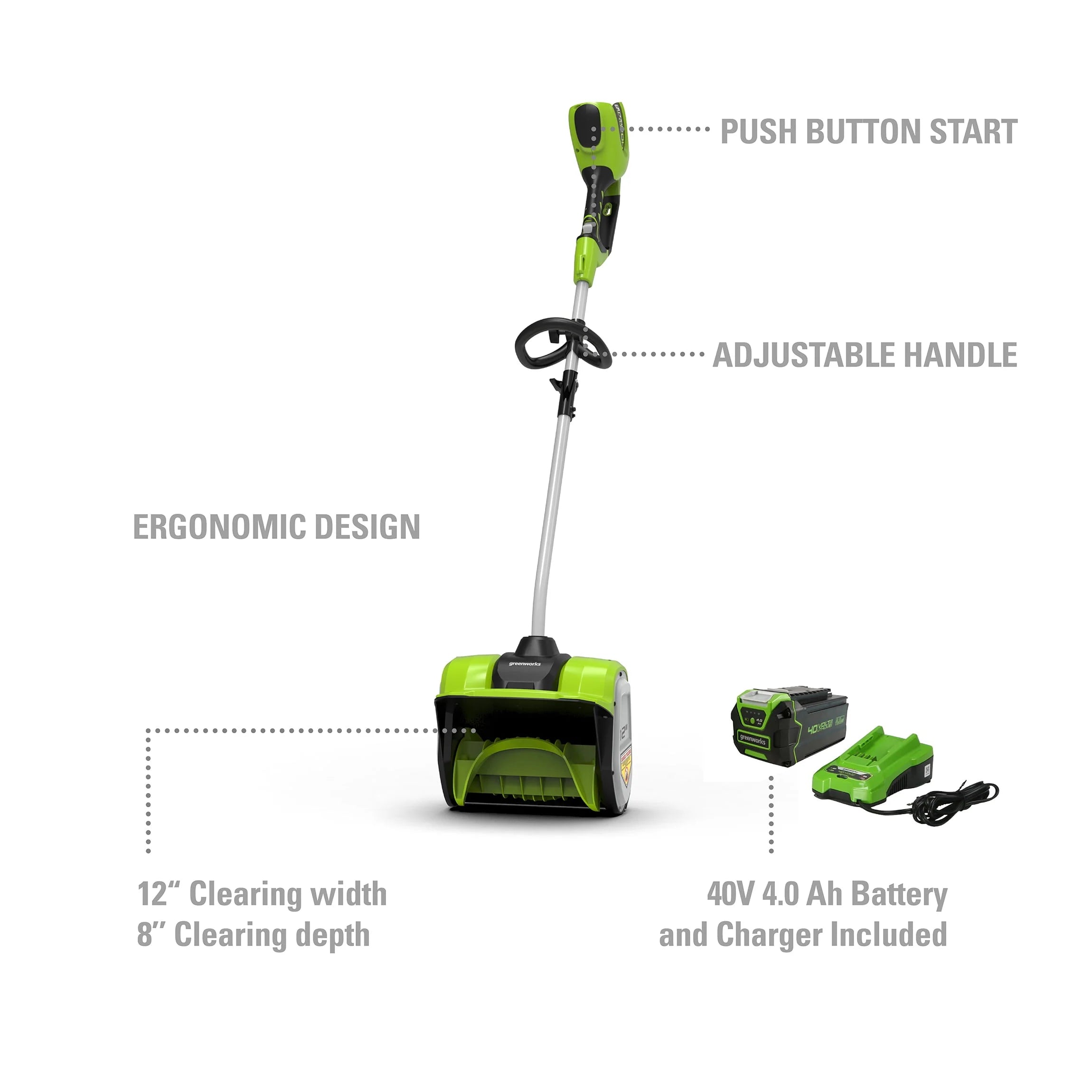 Greenworks 40V Single-Stage Battery Snow Blower P571