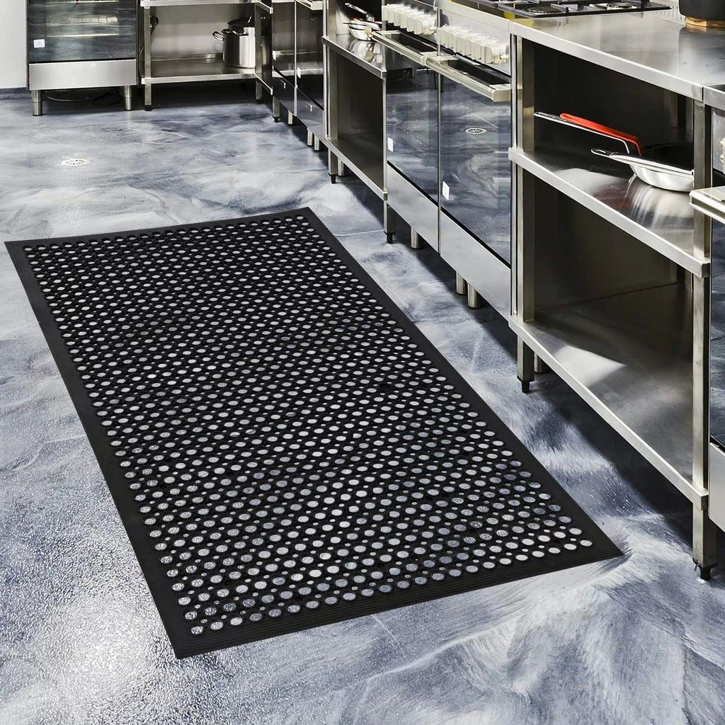Ktaxon Rubber Floor Mat with Holes, 60" x 36" Anti-Fatigue Non-Slip Door Mat Drainage Mat for Industrial Domestic Kitchen Restaurant Bar Bathroom Garage, Indoor/Outdoor Cushion