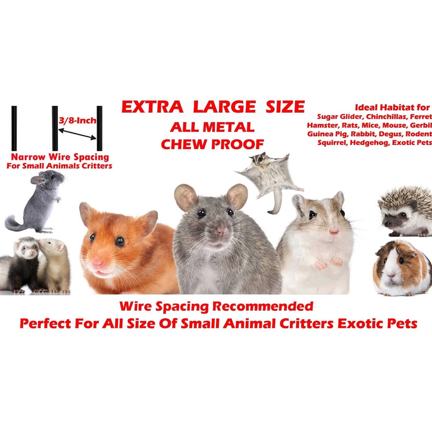 Mcage 55 Extra Large Rolling Stand Cage for Ferrets, Chinchilla & Small Critters K561