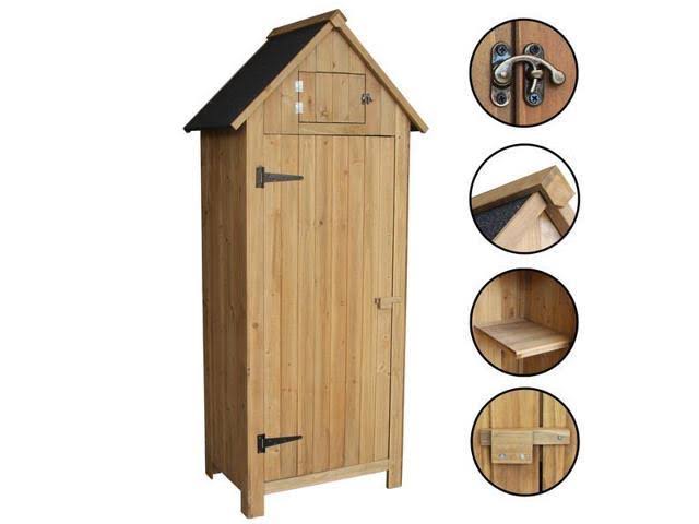 Mcombo Garden Solid Wood Tool Shed, Brown C148207