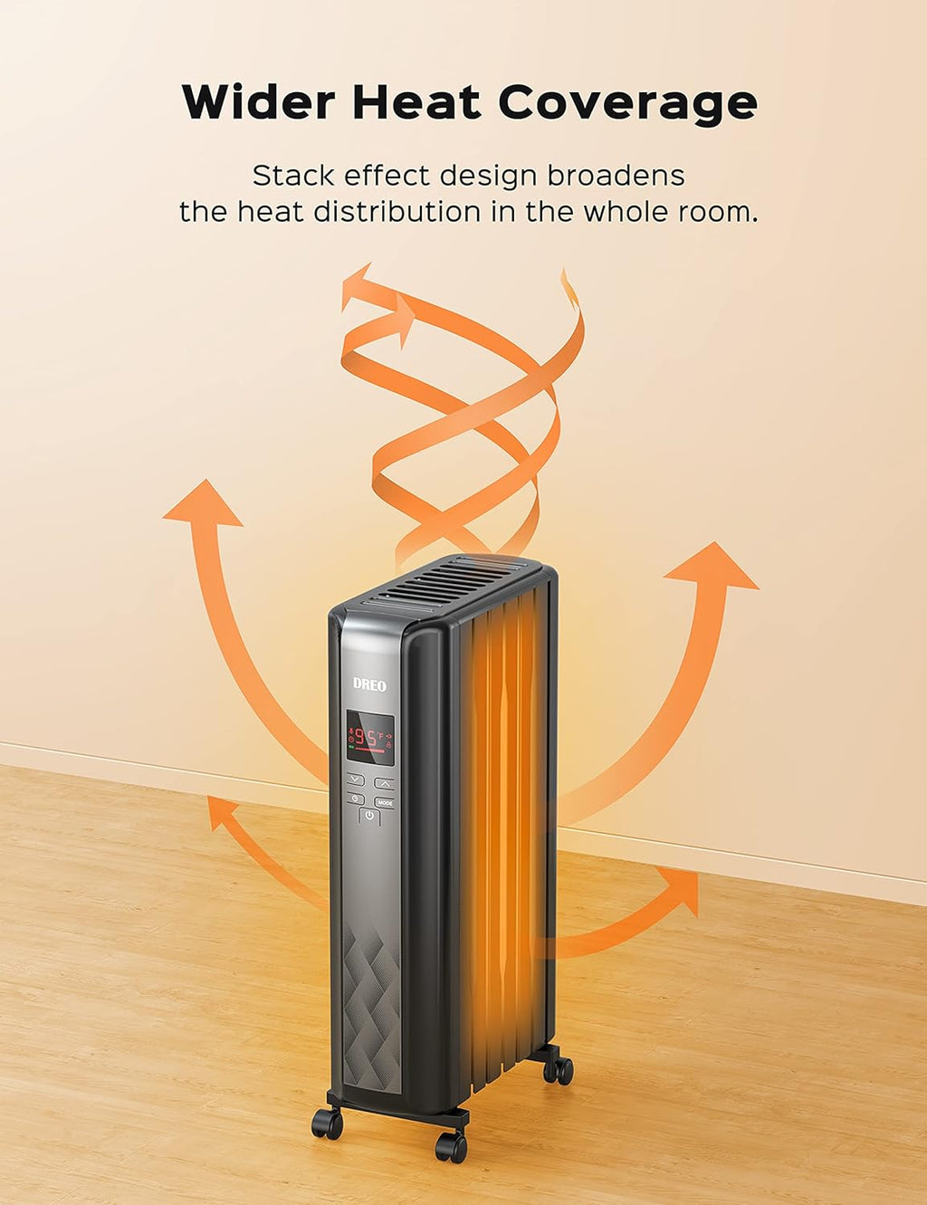 Dreo Radiator Heater, 1500W Electric Portable Oil Filled Heater with Remote Control Z522888