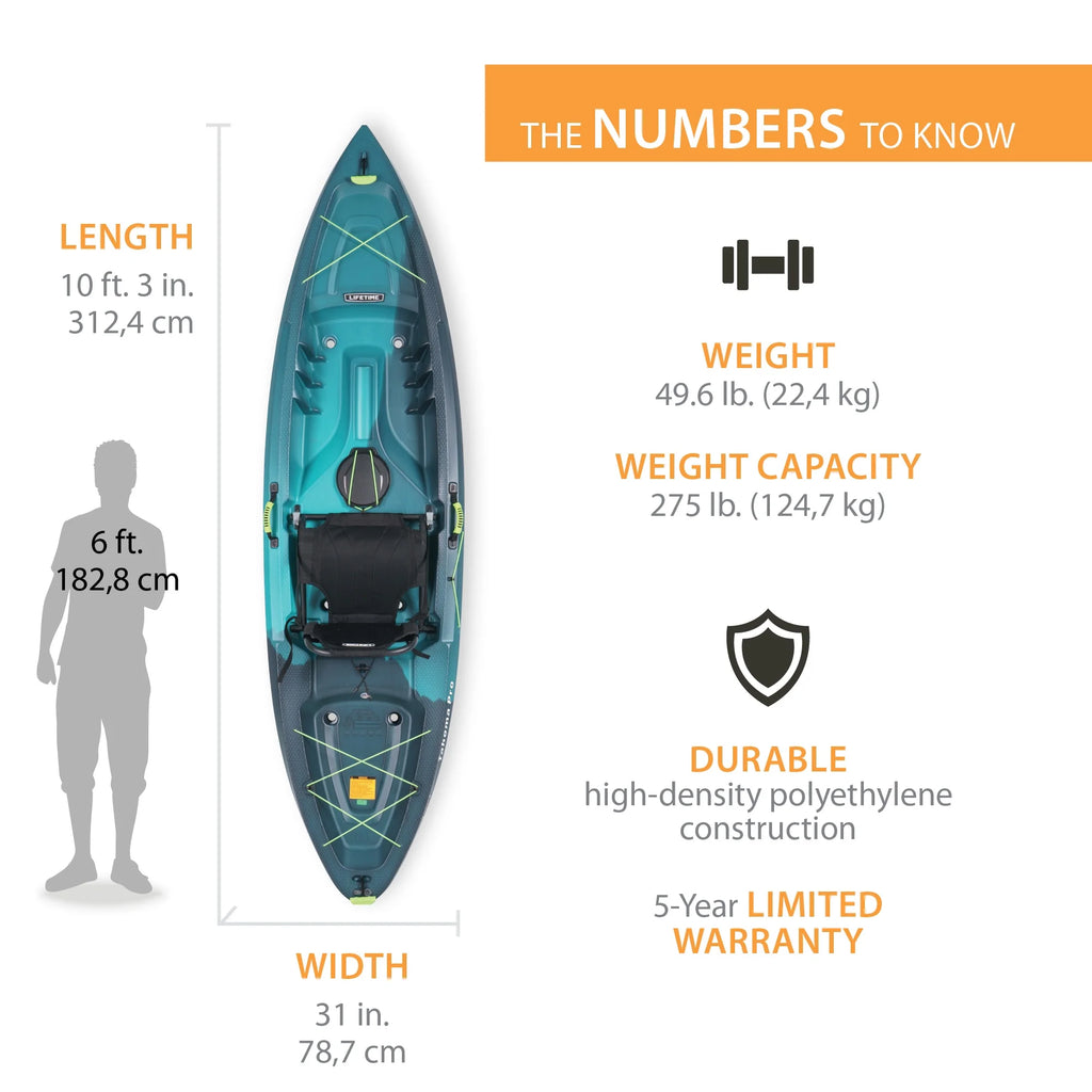 Lifetime Tahoma Pro 123 inch Sit-on-Top Kayak, Aurora Fusion Q557664