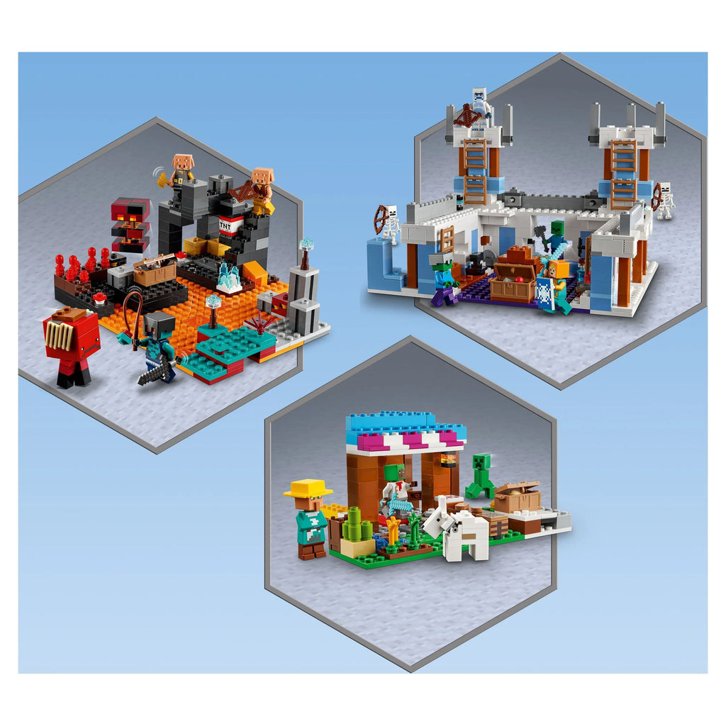 LEGO Minecraft The Nether Bastion Set 21185 Battle Action Toy with Piglin Brute & Strider Figures H664284