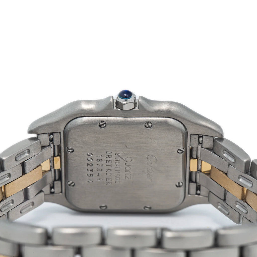 Cartier Panthere 18k Yellow Two Tone Quartz White Dial Watch 27mm C396