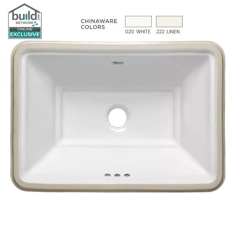 American Standard Estate 19-3/4x22 Undermount Fireclay Bathroom Sink B5515
