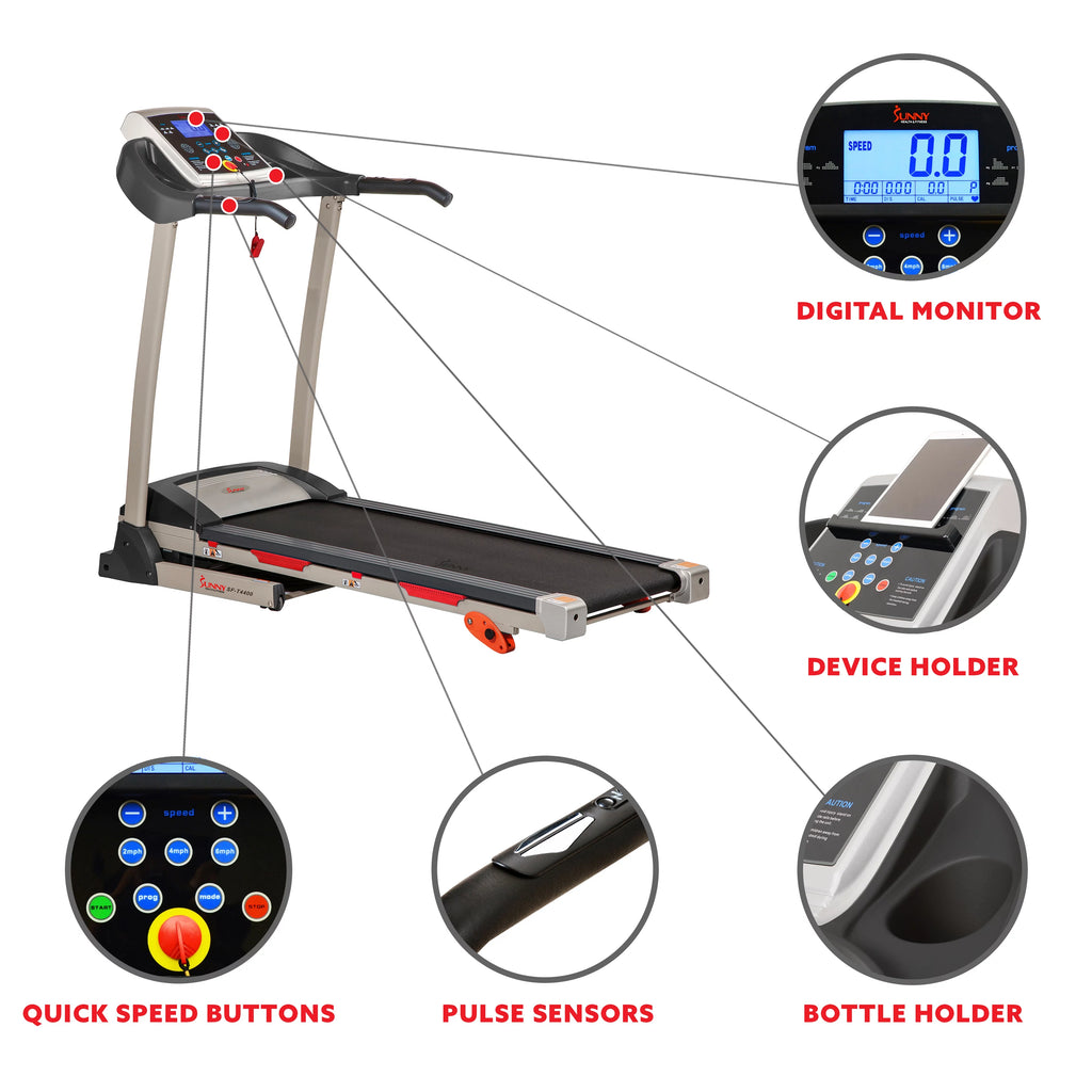 Sunny Health & Fitness Folding Treadmill with Manual Incline SF-T4400 M524297