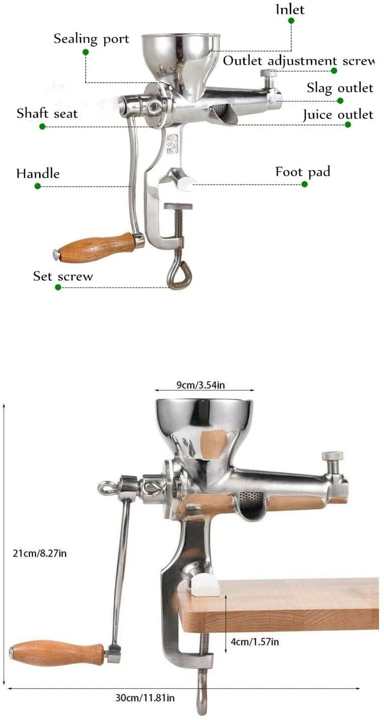 TFCFL Stainless Steel Manual Wheatgrass Juicer, Table Clip-on Type G944800