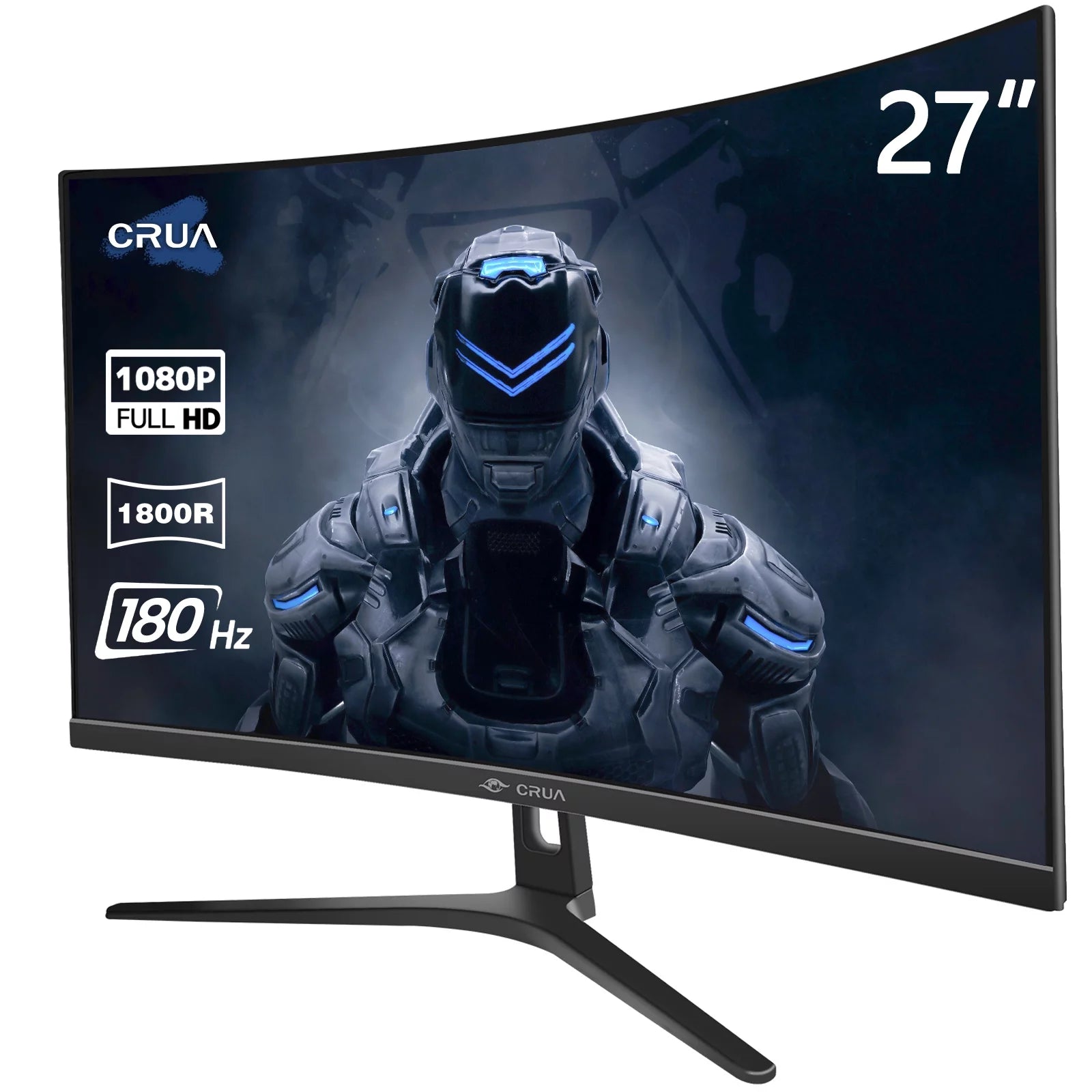 CRUA 27 165Hz/180Hz Curved Gaming Monitor - FHD 1080P,AMD FreeSync,1800R Frameless Computer Monitor, 1ms GTG, DP&HDMI Port, Black