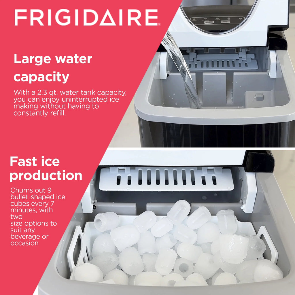 Frigidaire 26 lb. Countertop Ice Maker EFIC117-SS, Black Stainless Steel Y9301