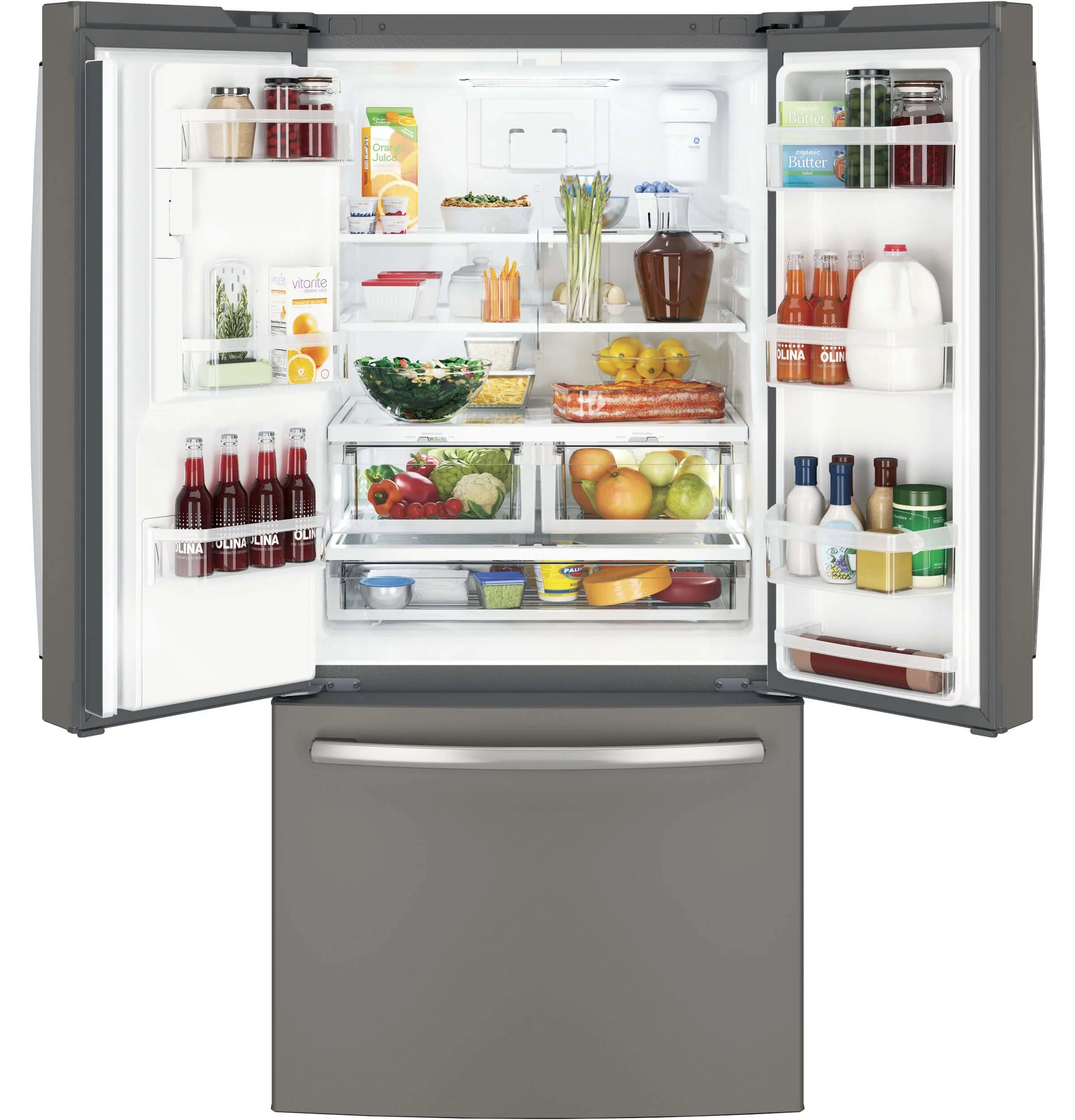 GE Slate GYE18JMLES 33" Counter Depth French Door Refrigerator R5665