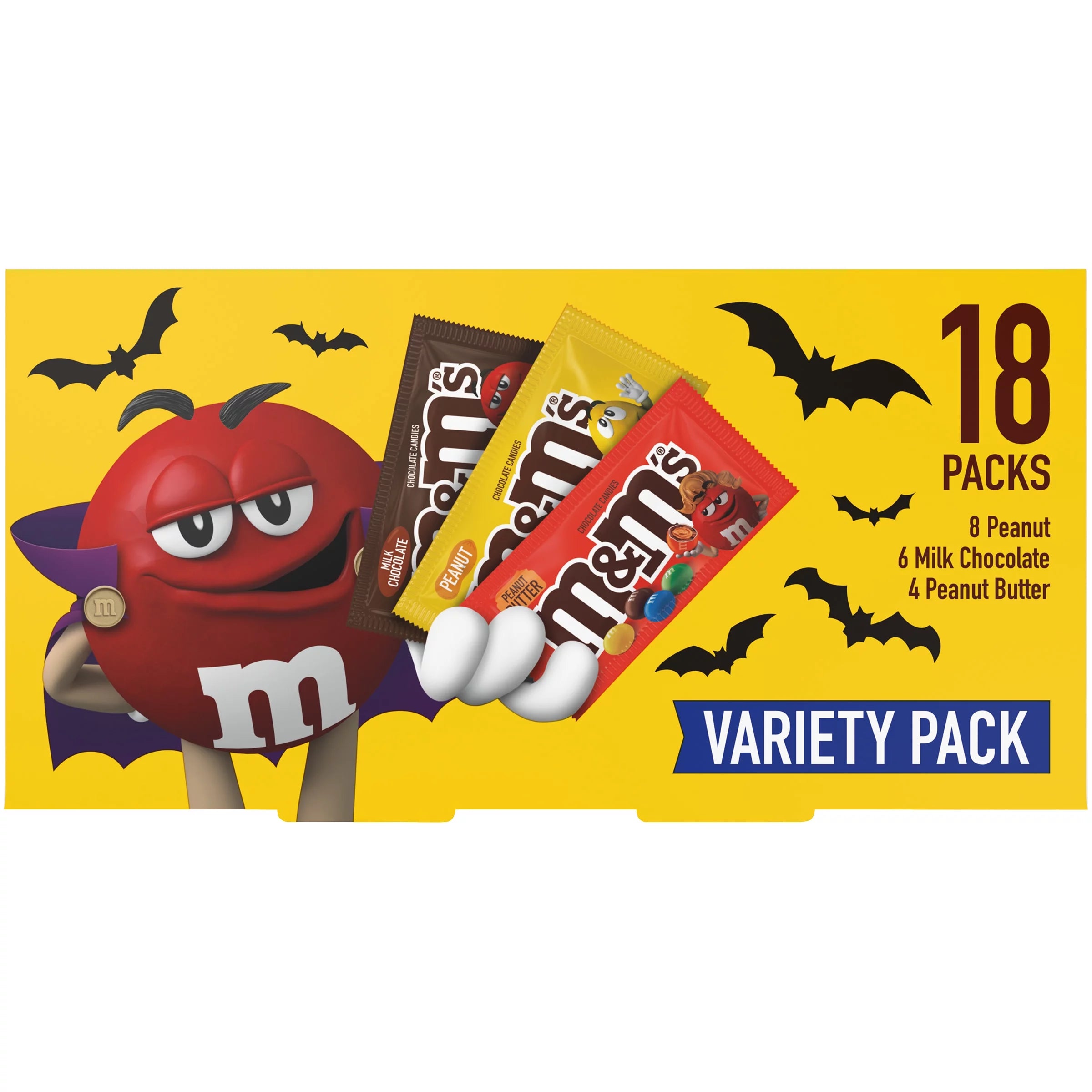 M&M's Full Size Halloween Chocolate Candy Bars 18ct Box E99576