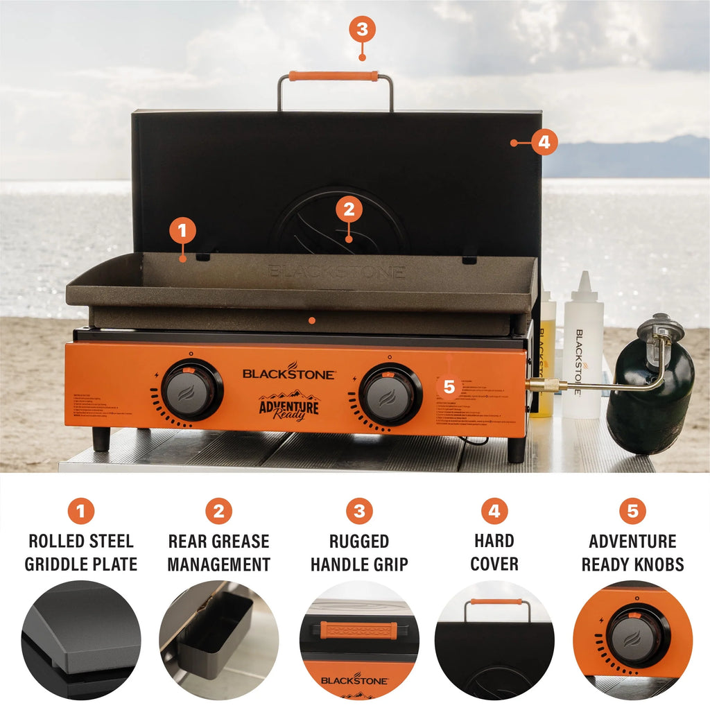 Blackstone Adventure Ready 2-Burner 22 Propane Griddle with Hard Cover O28104