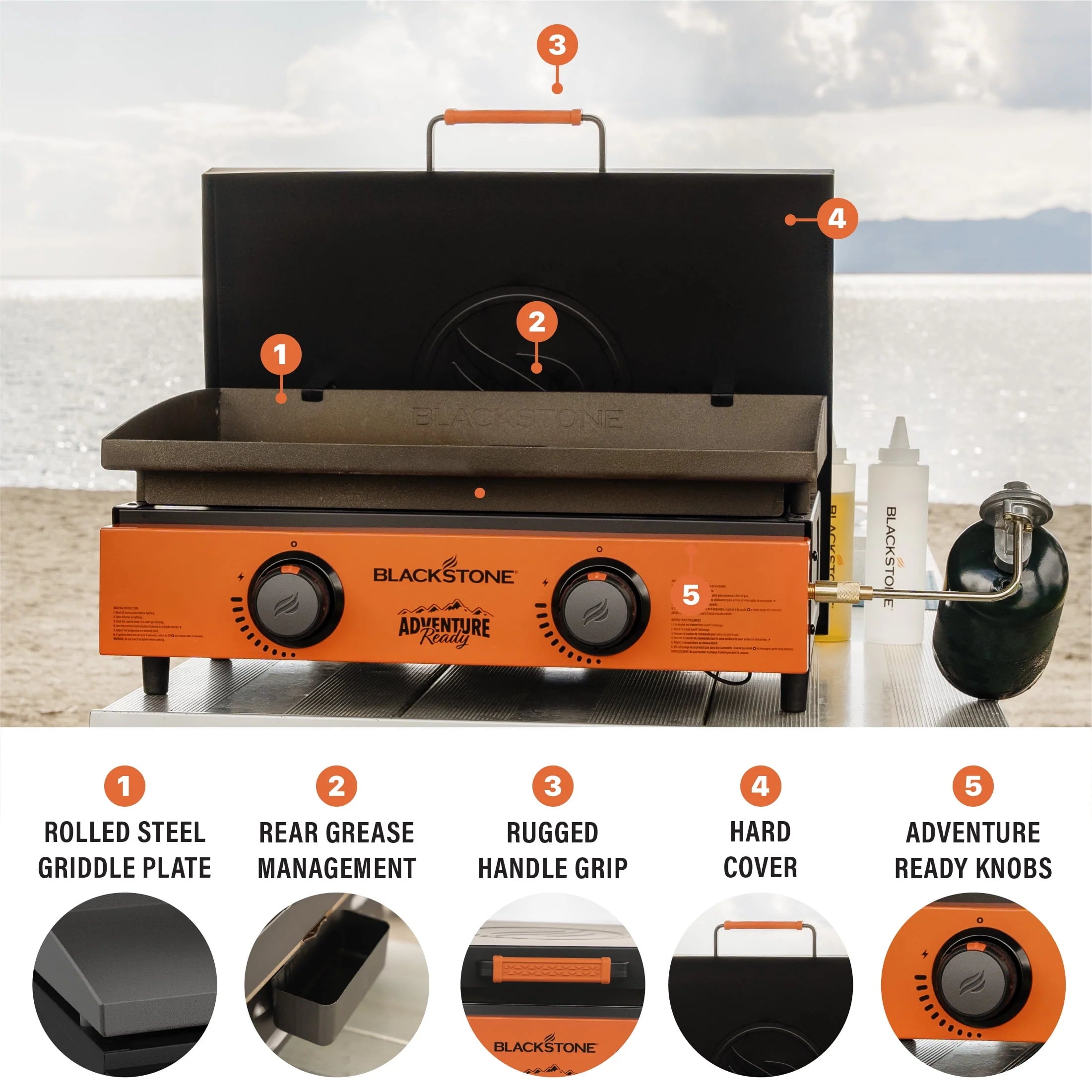 Blackstone Adventure Ready 2-Burner 22 Propane Griddle with Hard Cover O28104