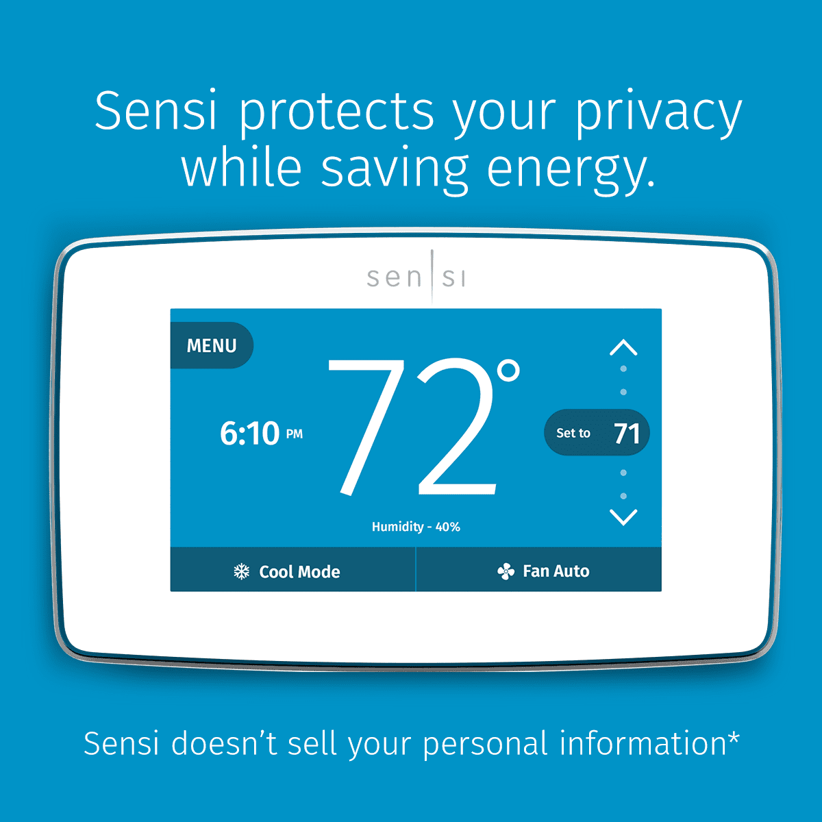 Emerson Sensi Touch Smart Wi-Fi Thermostat, C-Wire Required, Black Y690046