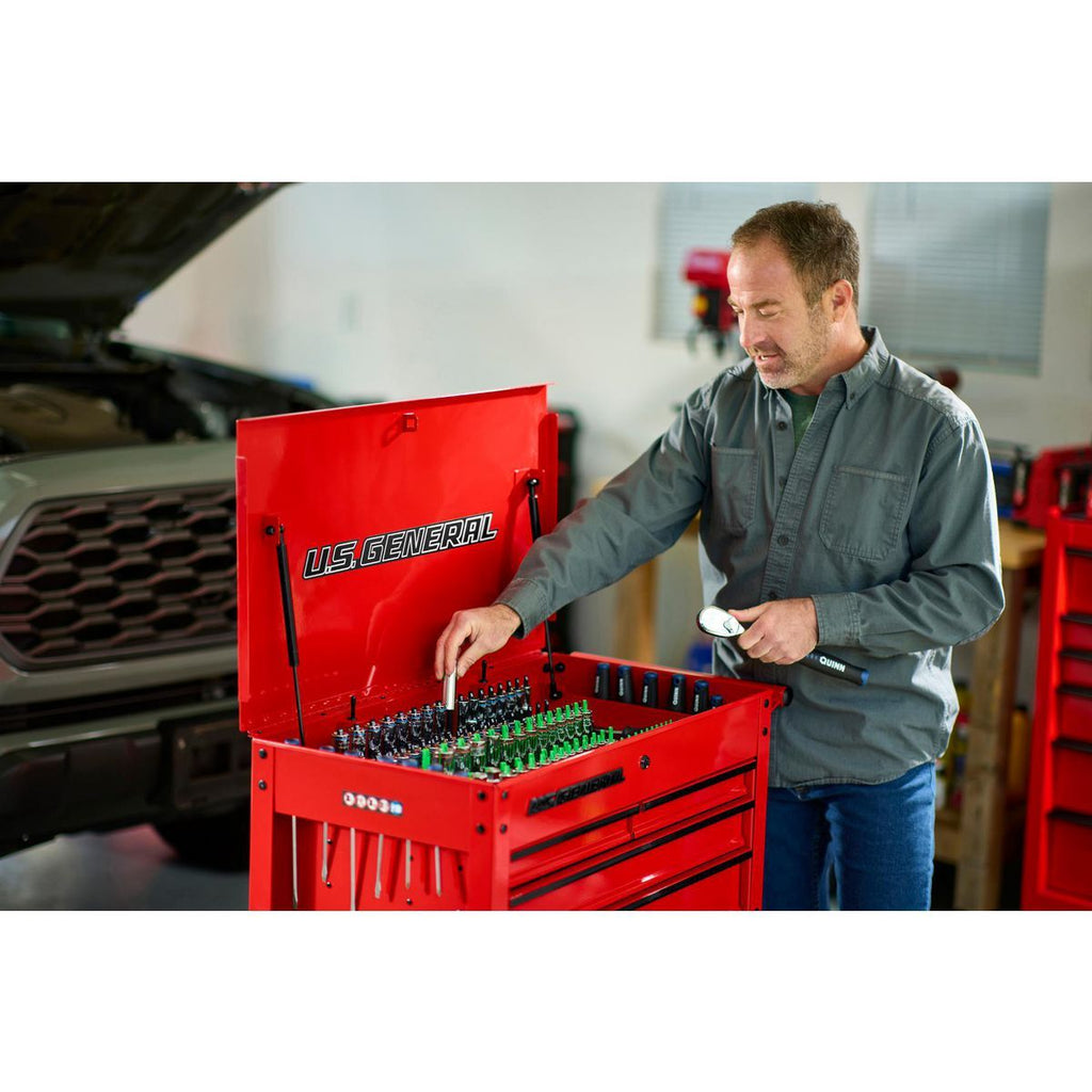U.S. GENERAL 30 in. 4-Drawer Tech Cart, Red C88183