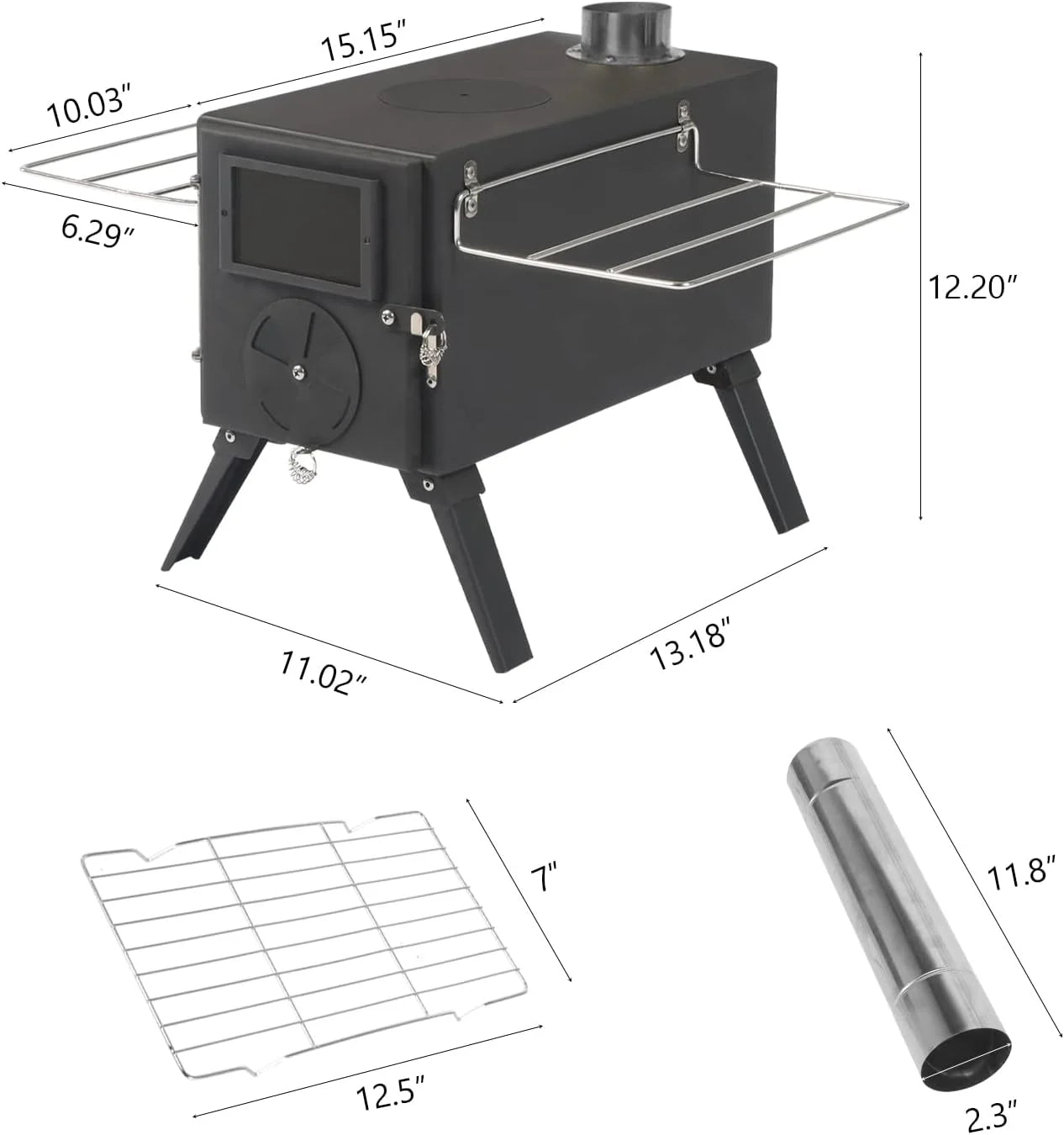 ENSTVER Camping Wood Stove for Tent, Portable Outdoor Cooking and Heating Z146387
