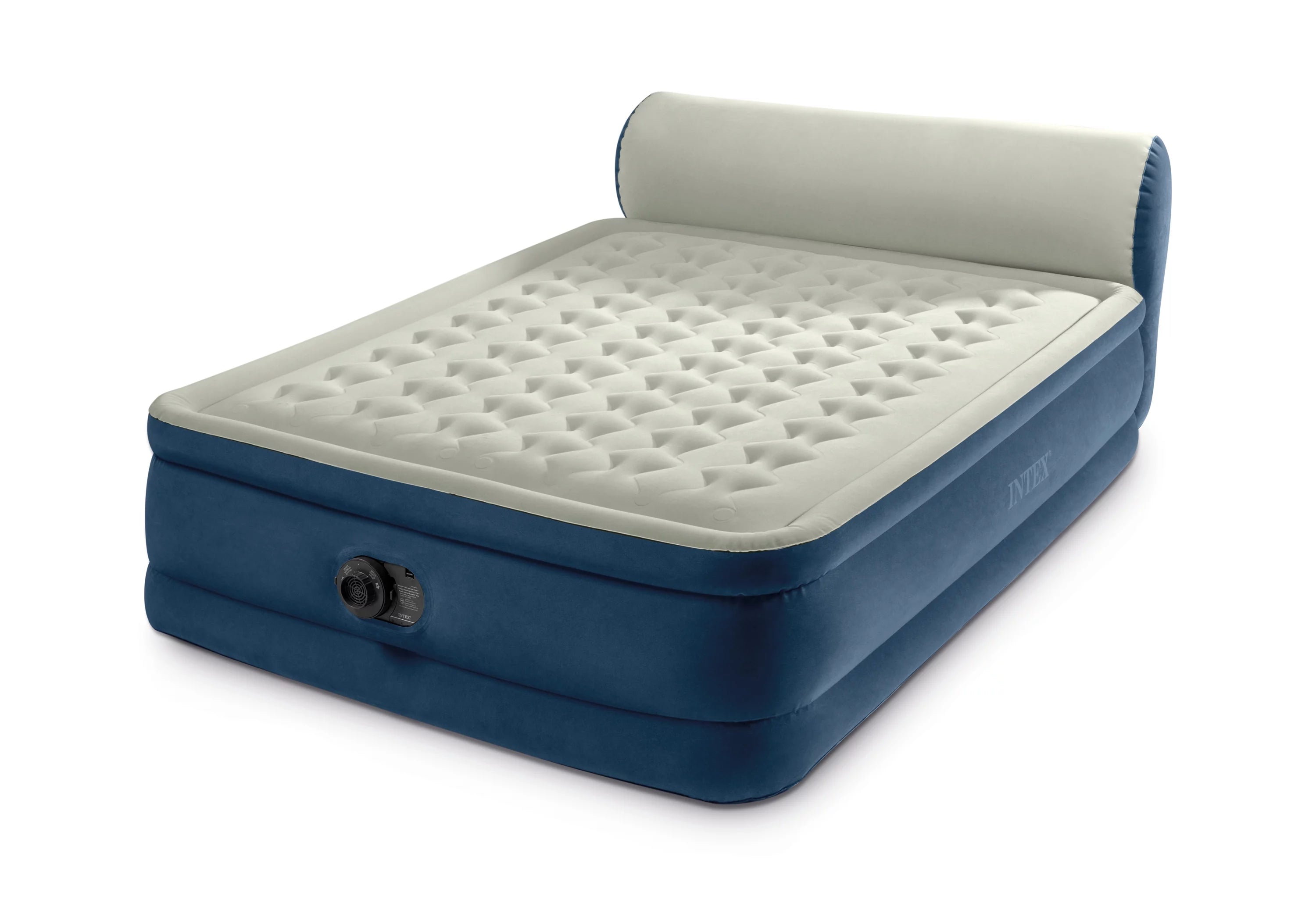 Intex Dura-Beam Deluxe Ultra Plush Headboard Air Bed with Built-in Pump (18 Mattress Height) - Queen
