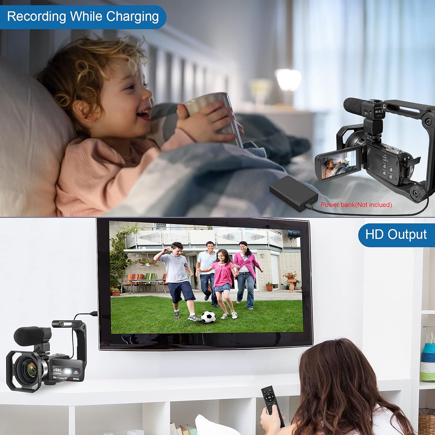 4K Camcorder 48MP 60FPS WiFi Vlogging Camera with Touch Screen B98380
