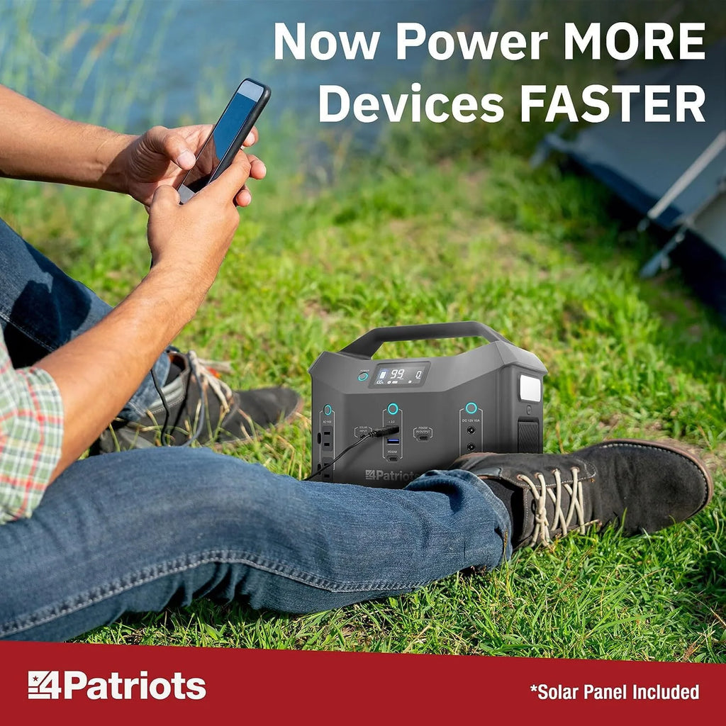4Patriots Patriot Power Sidekick Solar Generator 300Wh Portable Power Station with 40W Solar Panel L604162