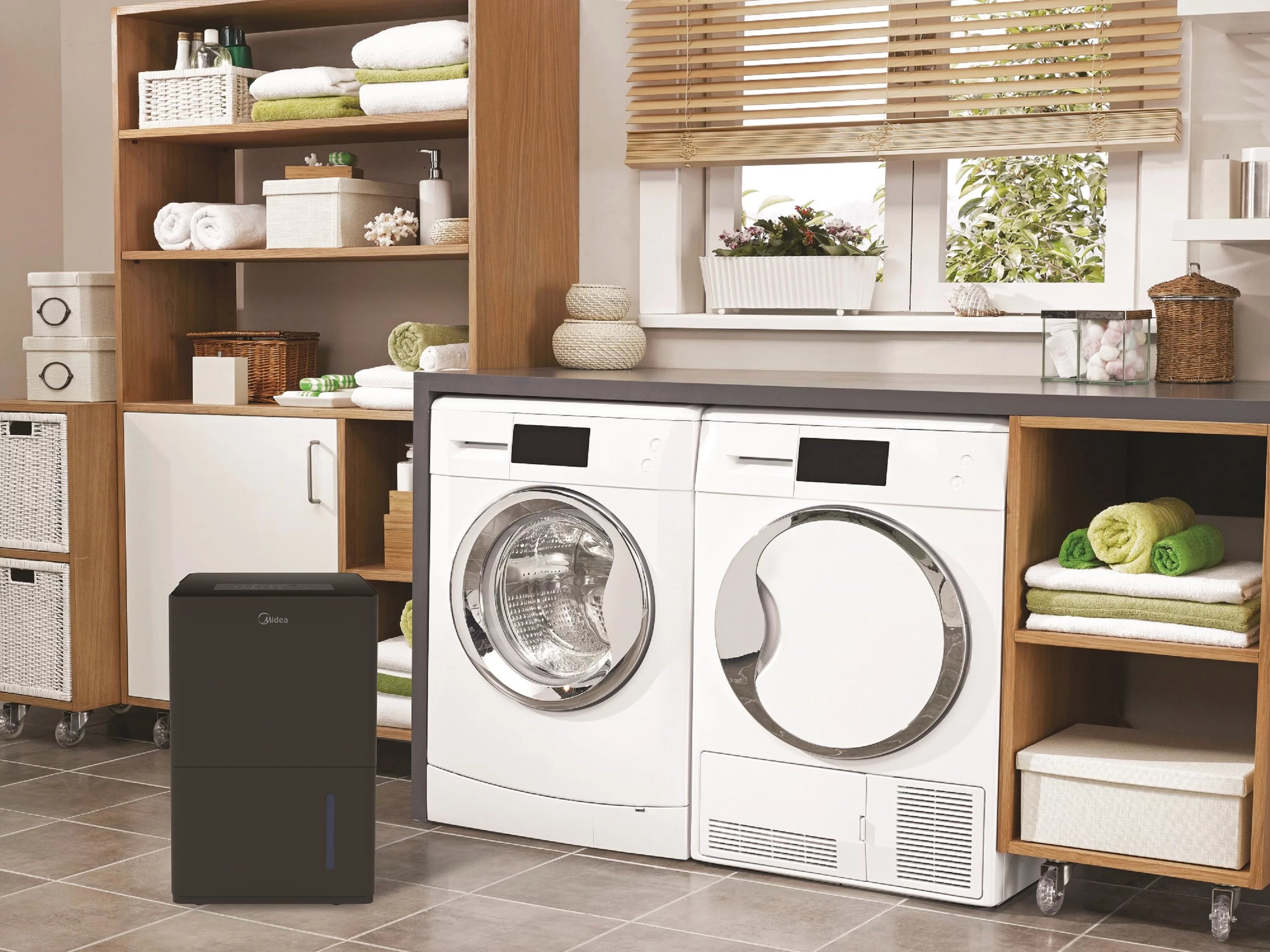 Midea 50-Pint Smart Dehumidifier with Pump, Energy Star, Black D8870