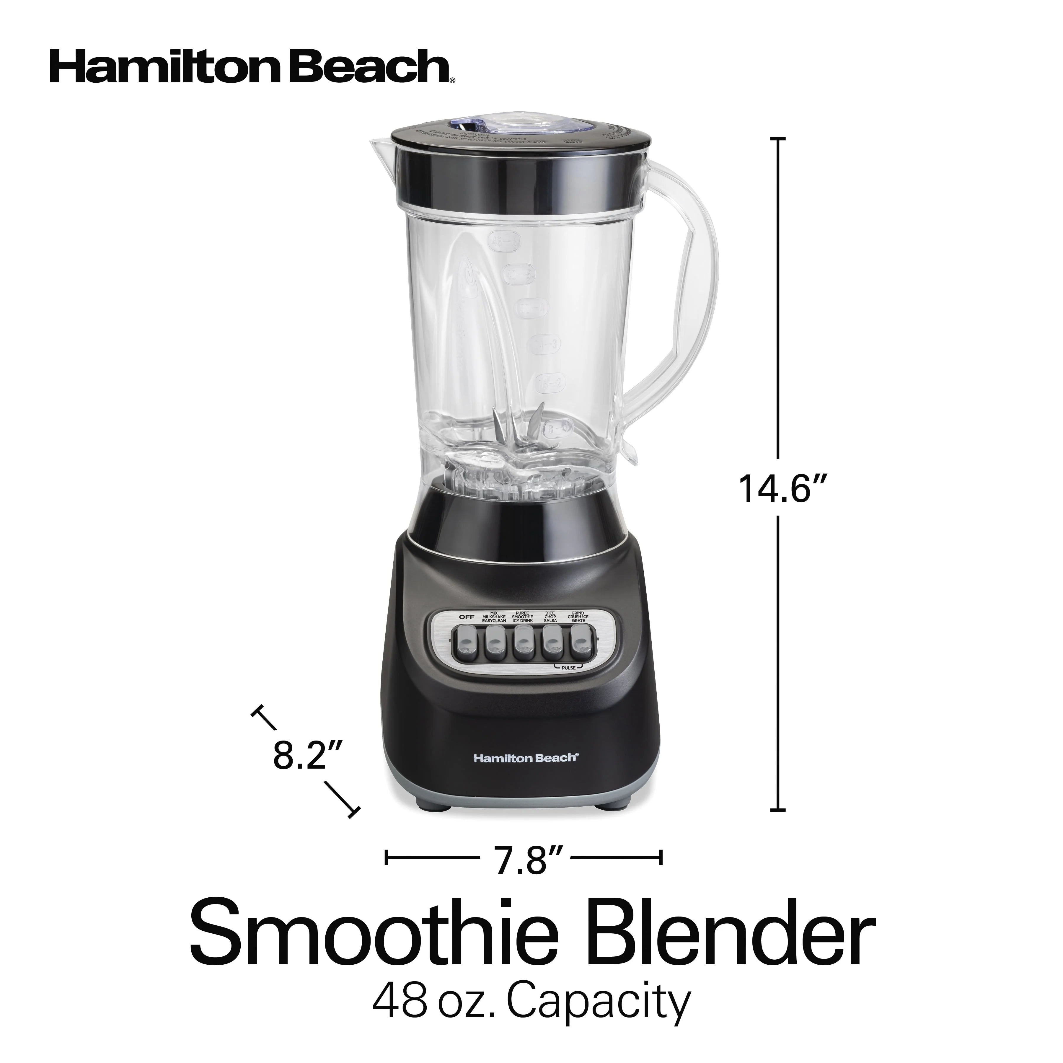 Hamilton Beach Smoothie Blender 48 oz Black N224