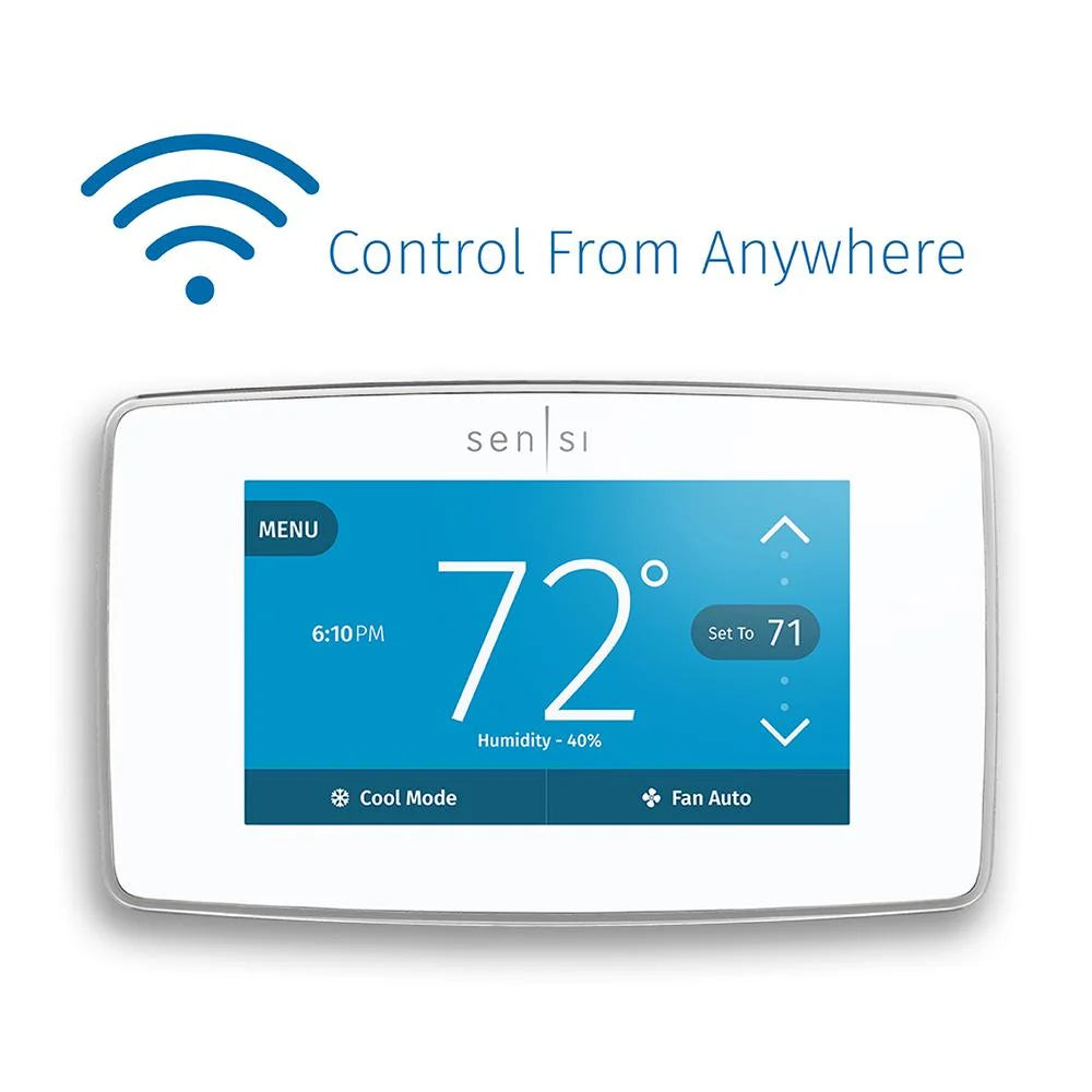 Emerson Sensi Touch Smart Programmable Wi-Fi Thermostat, C-Wire Required-Black