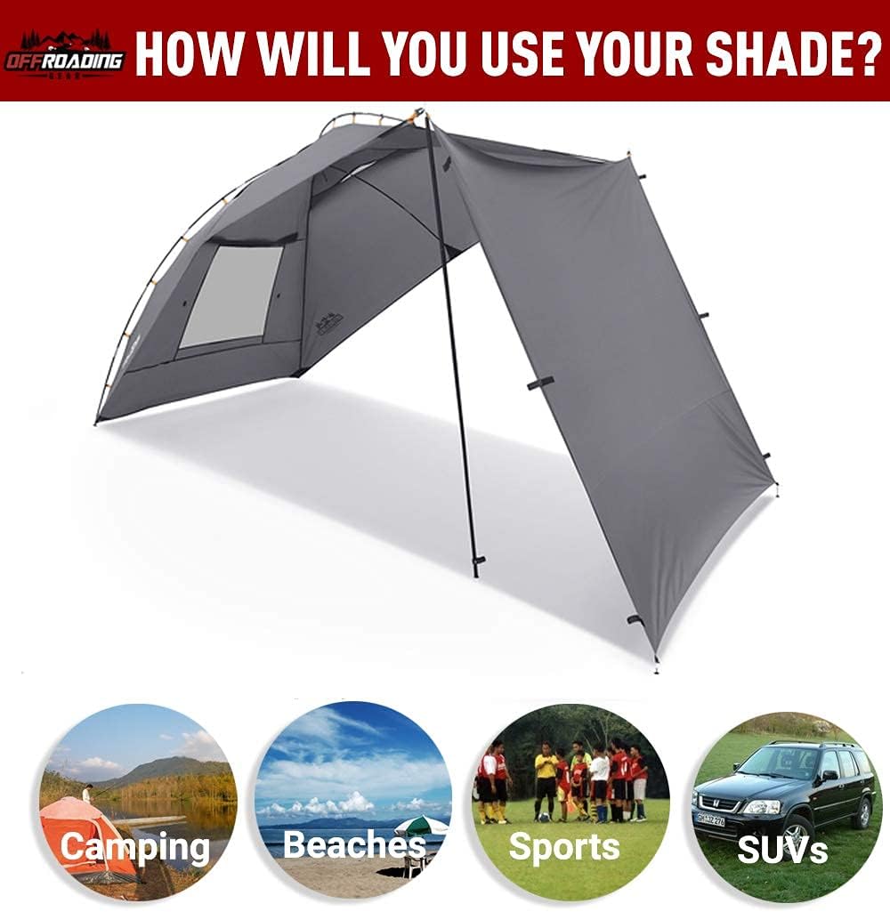 Portable Awning Canopy with Privacy Wall for Car SUV Camping J622951