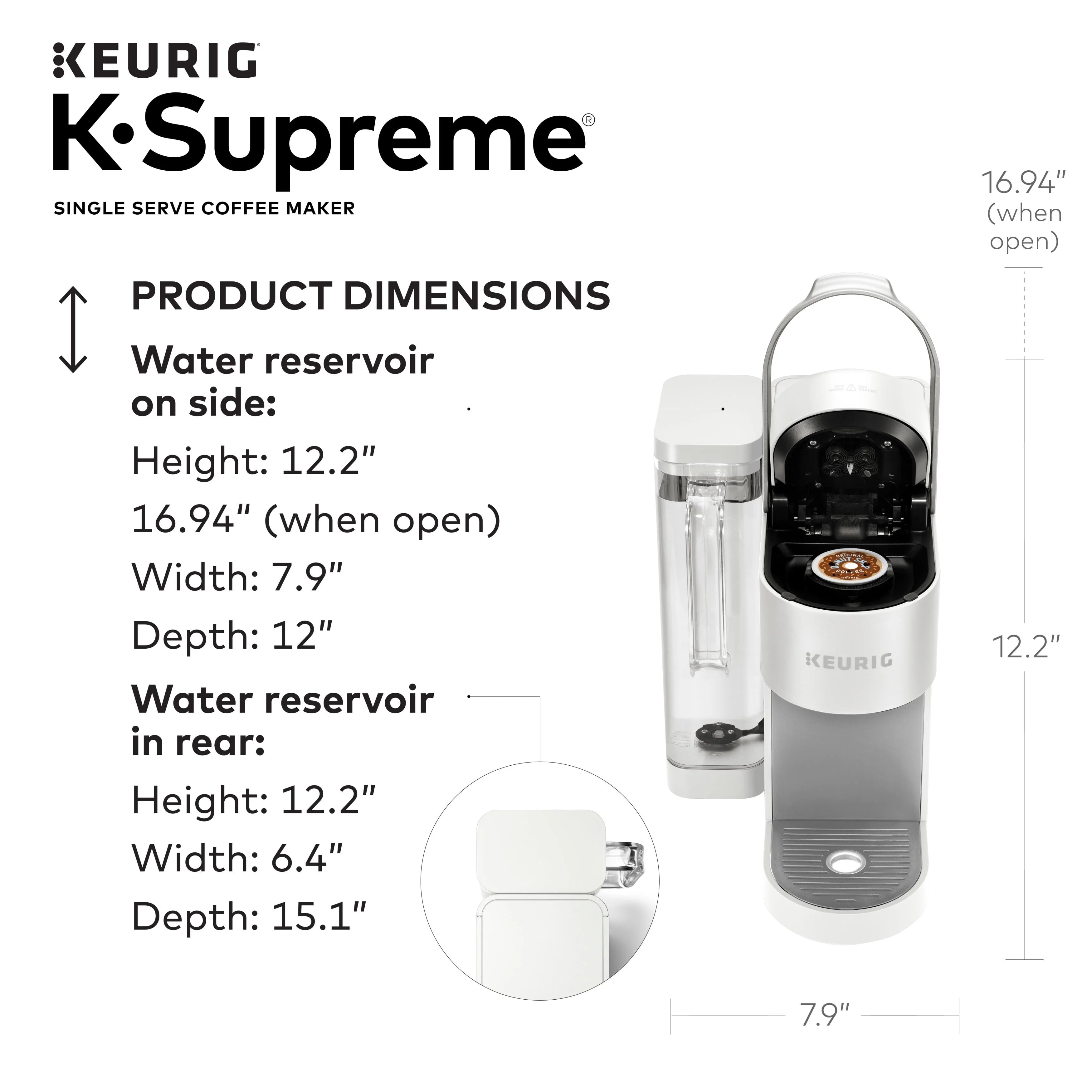 Keurig K-Supreme Single-Serve K-Cup Pod Coffee Maker, Black M388