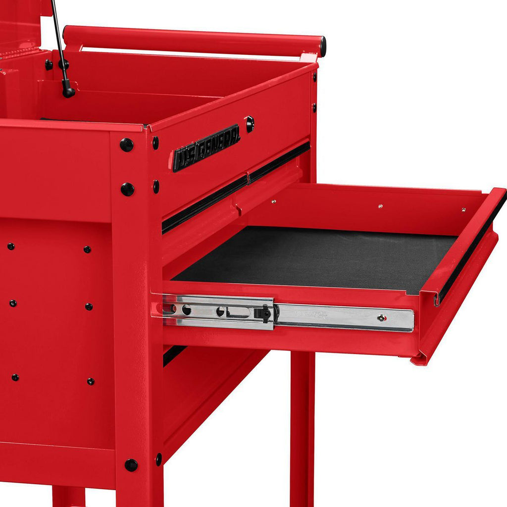 U.S. GENERAL 30 in. 4-Drawer Tech Cart, Red C88183